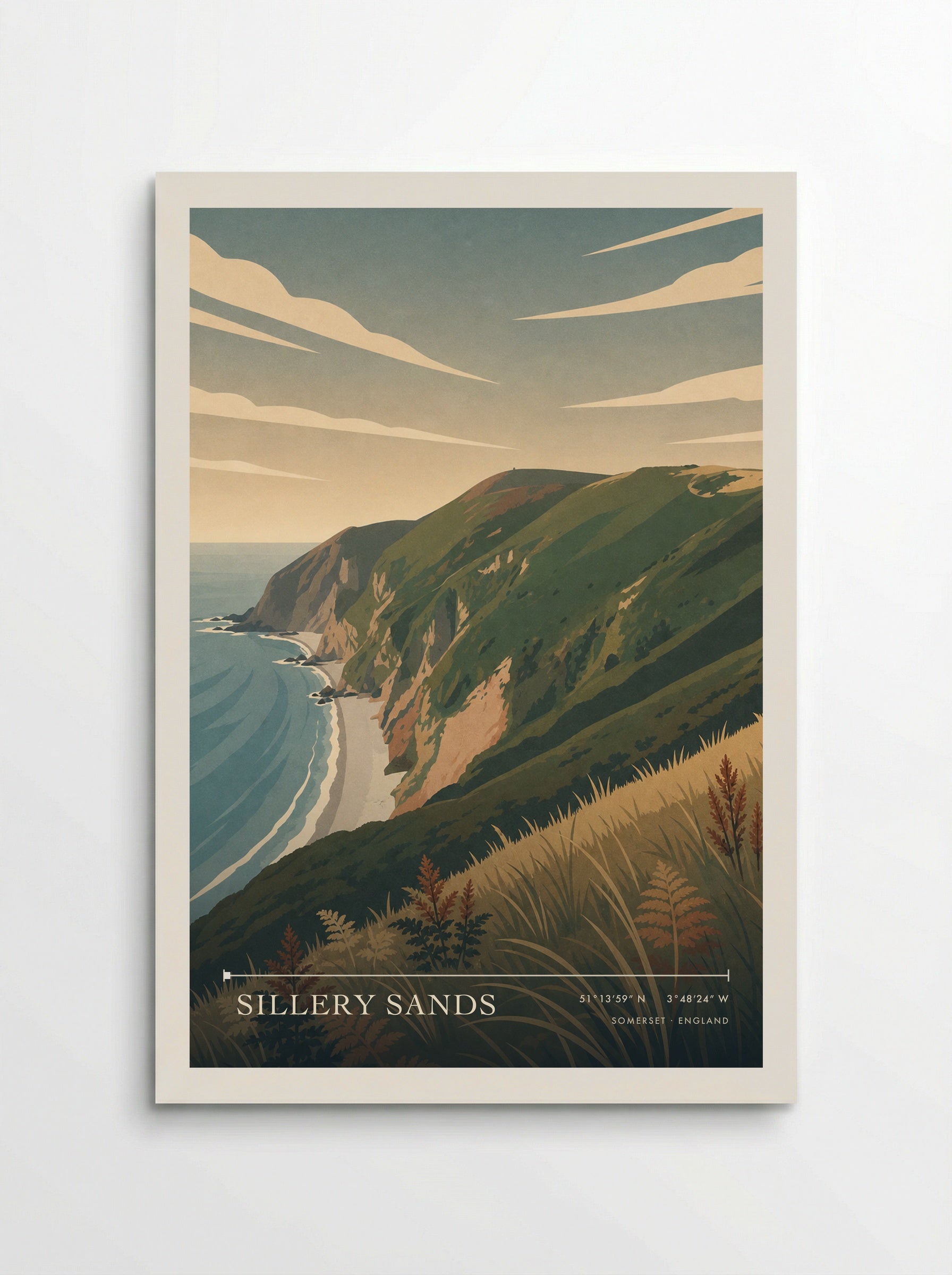 Sillery Sands Somerset England Travel Poster - Poster