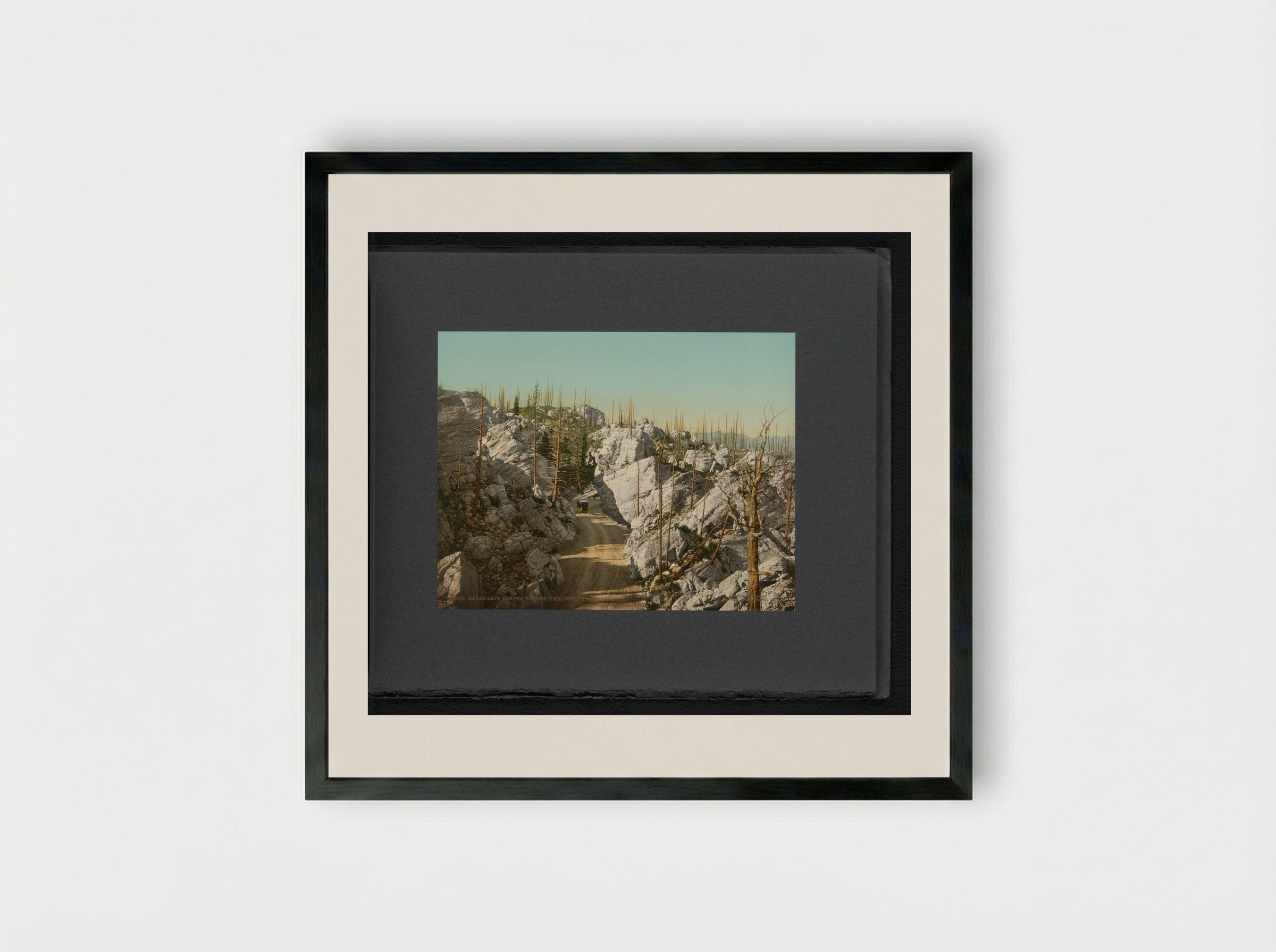 Silver Gate and the Hoodoos, Yellowstone National Park - William Henry Jackson - Framed Print Black