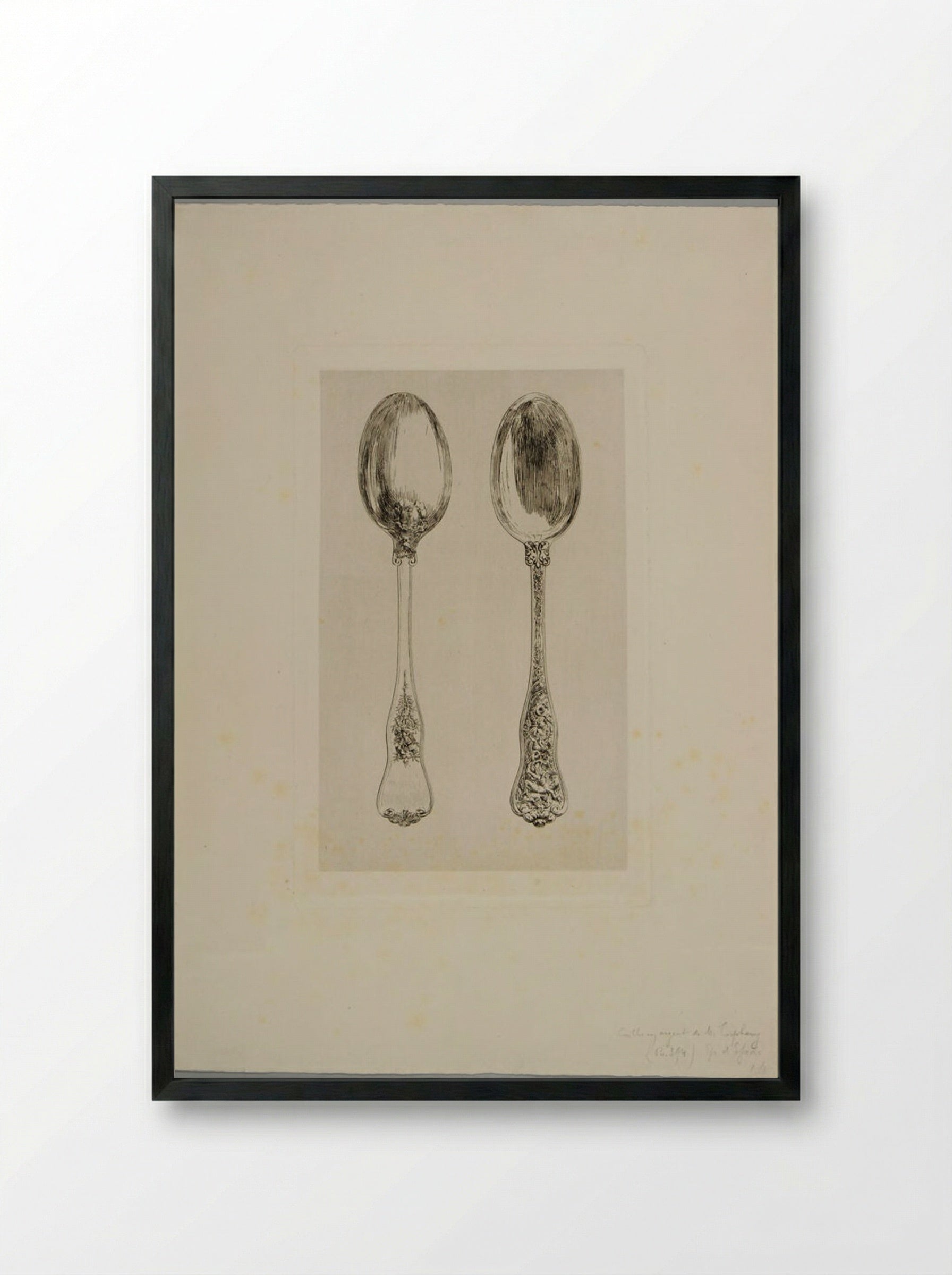 Silver Spoon, for M. Tiffany - Jules Ferdinand Jacquemart - Framed Print Black