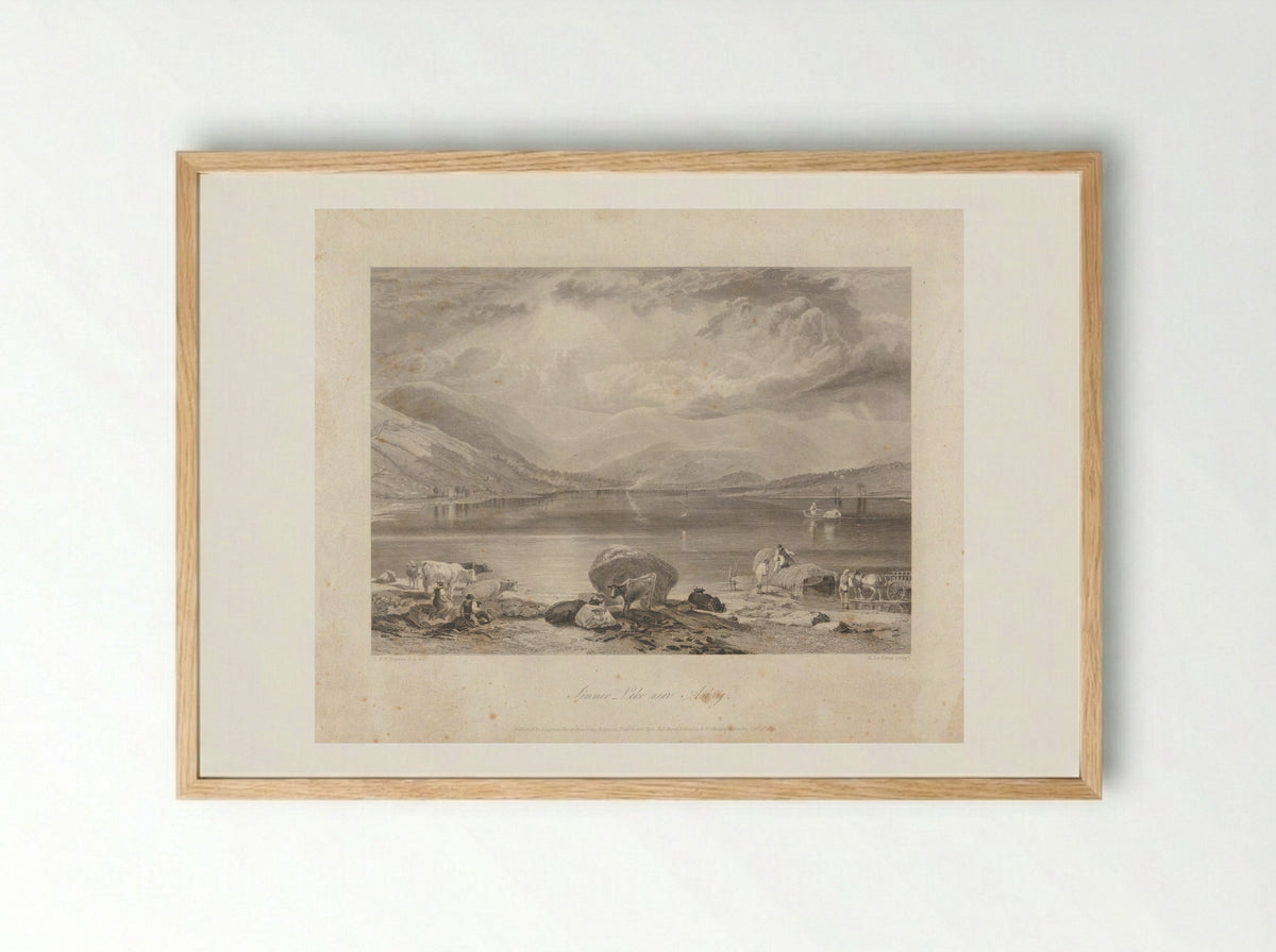 Simmer Lake near Askrig - Henry Le Keux - Framed Print Wood
