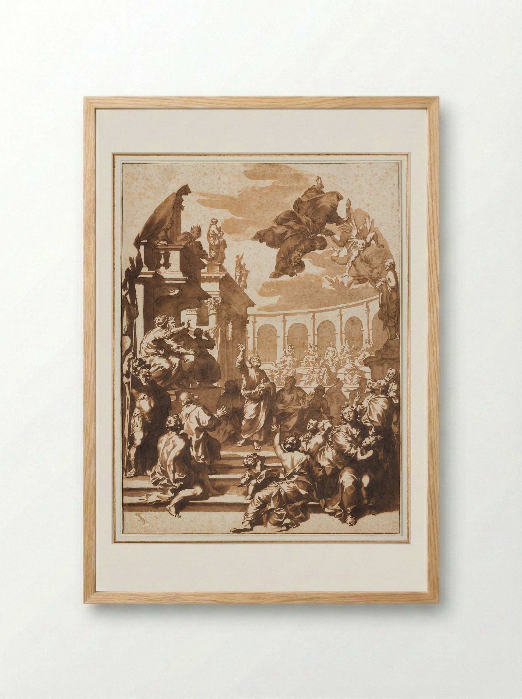 Simon Magus Rebuked by Saint Peter - Jan de Bisschop - Framed Print Wood