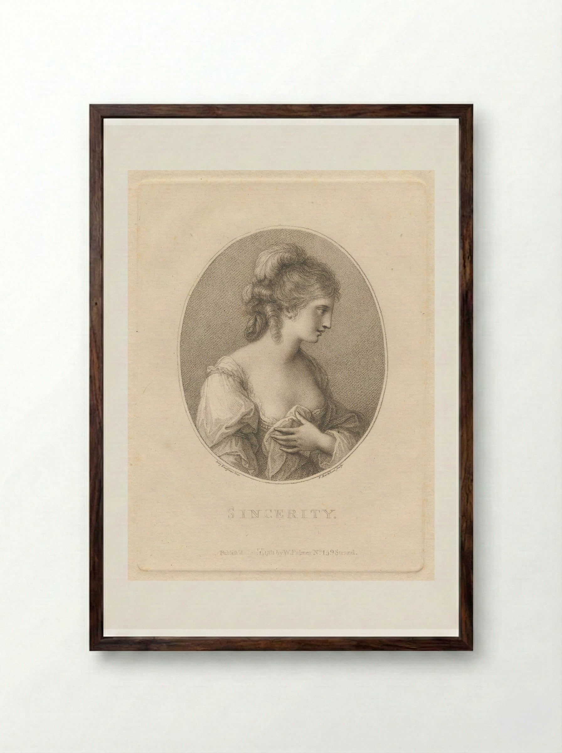 Sincerity - Francesco Bartolozzi - Framed Print Dark Wood