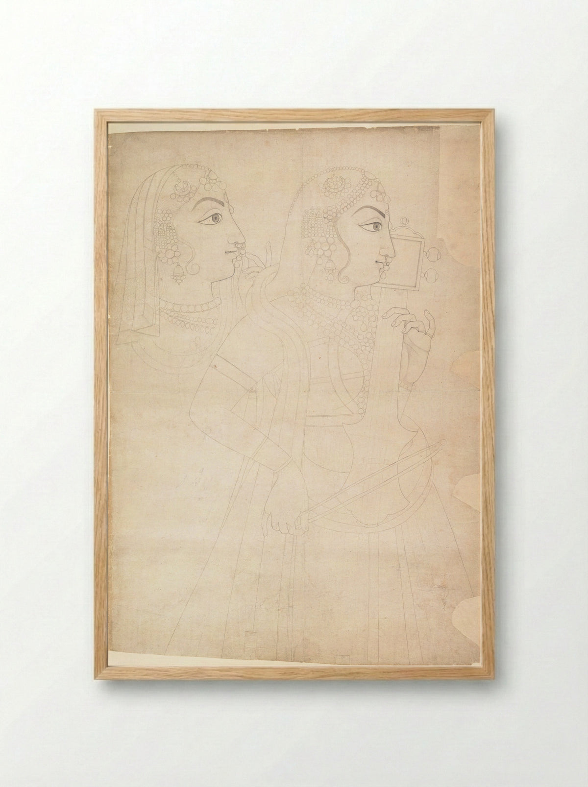 Singer and Sarinda Player - Sahib Ram - Framed Print Wood