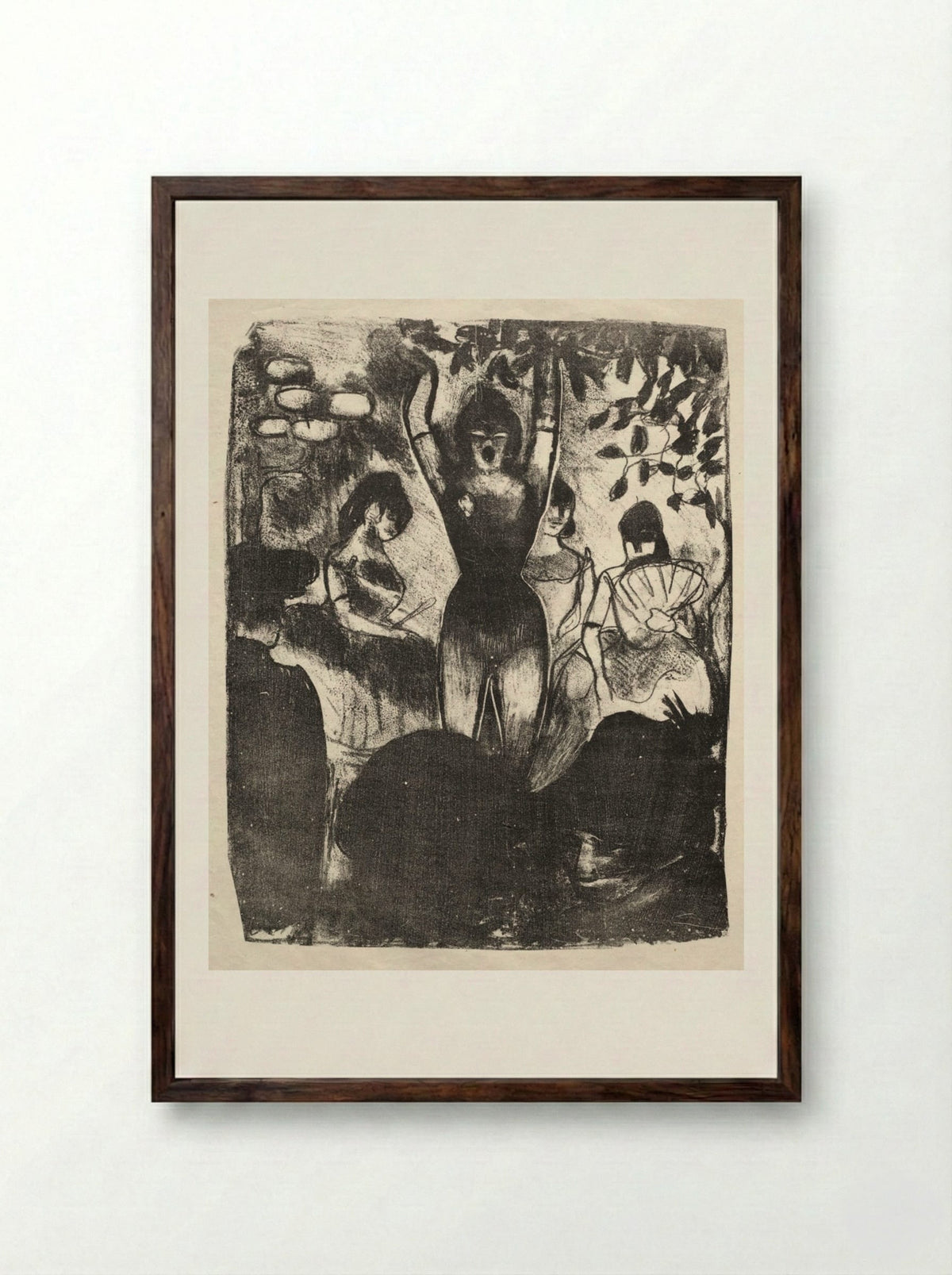 Singer at the Café-Concert - Émile Bernard - Framed Print Dark Wood