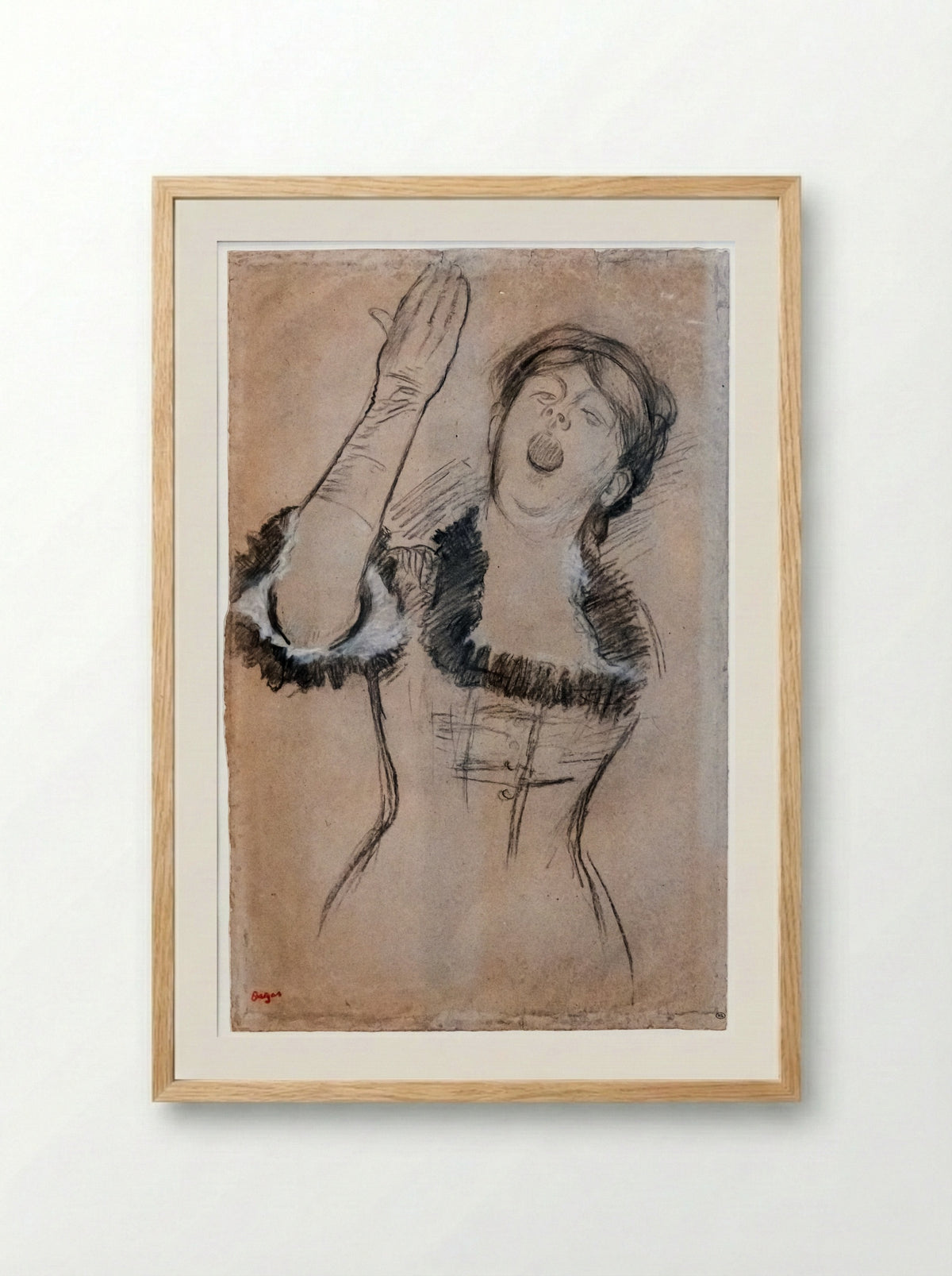 Singer with a Glove - Edgar Degas - Framed Print Wood