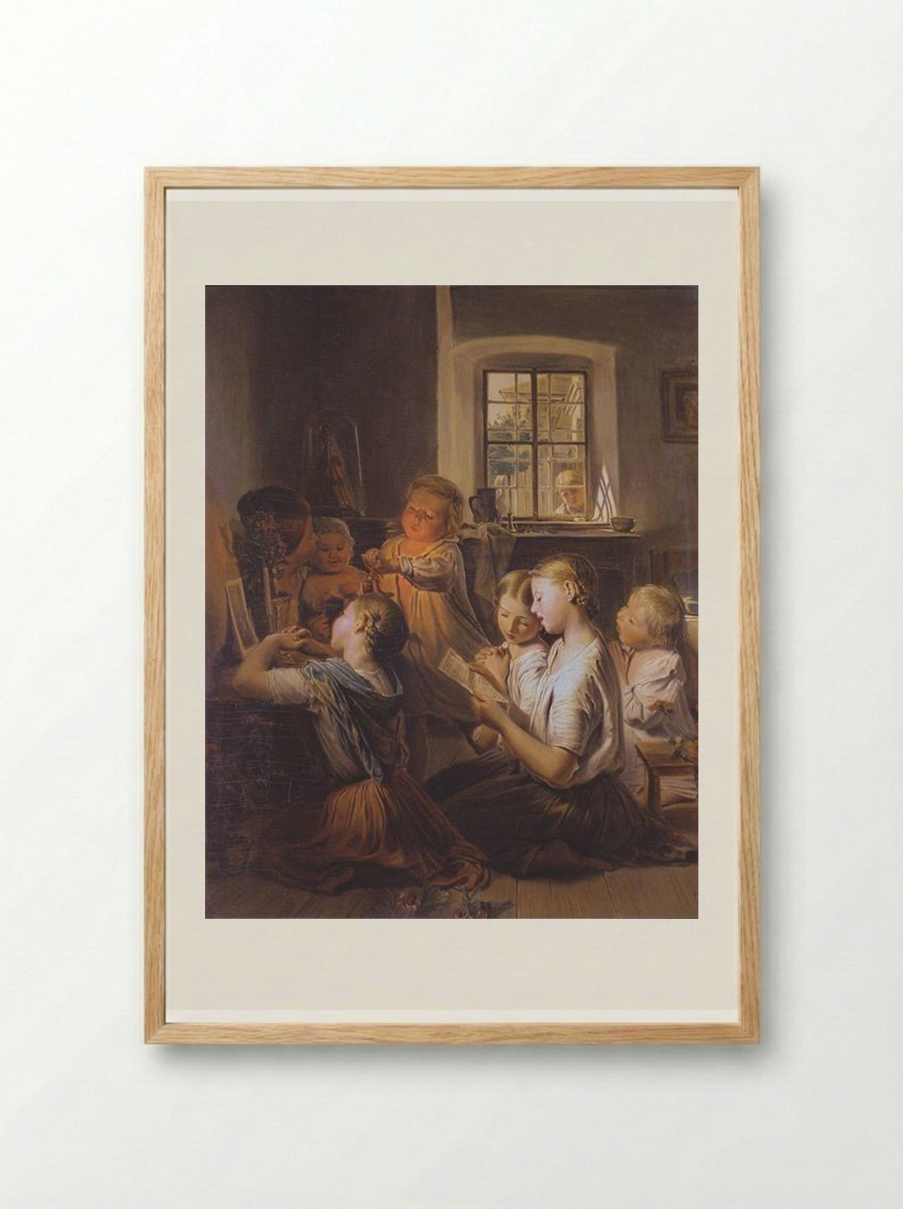 Singing Children - Ferdinand Georg Waldmüller - Framed Print Wood