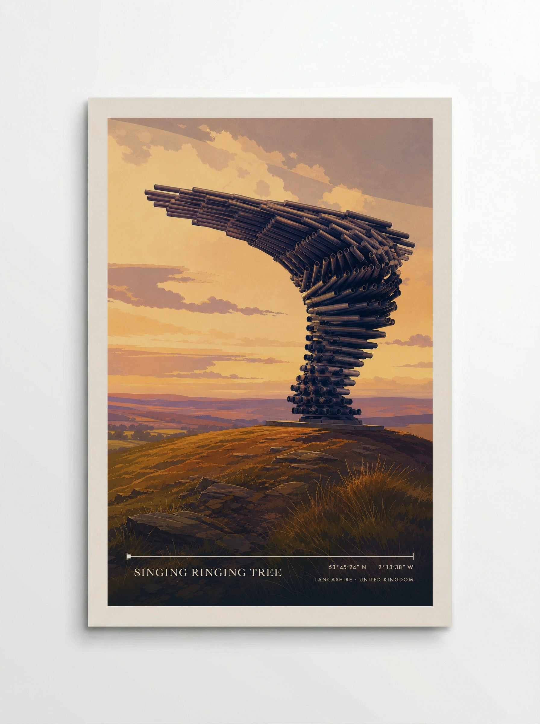 Singing Ringing Tree Lancashire United Kingdom Travel Poster - Poster