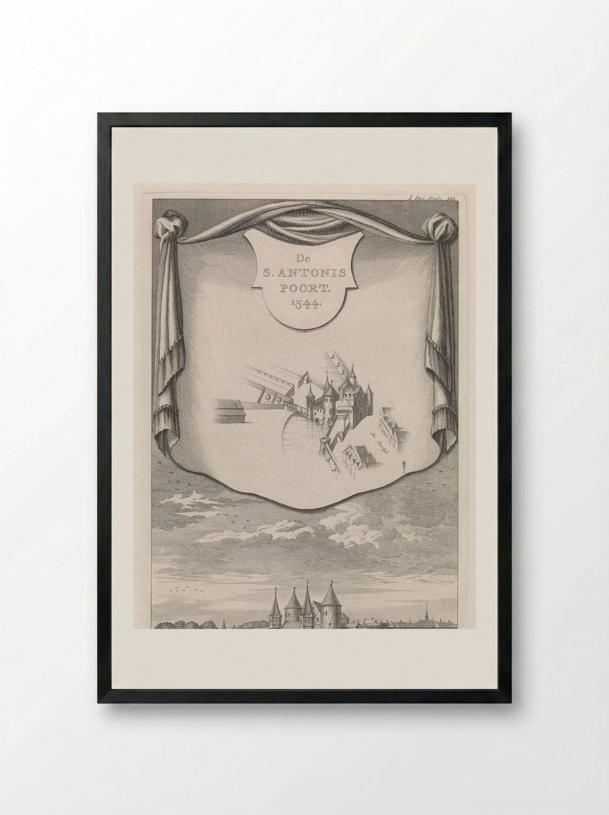 Sint-Antoniespoort van Amsterdam - Jan Goeree - Framed Print Black