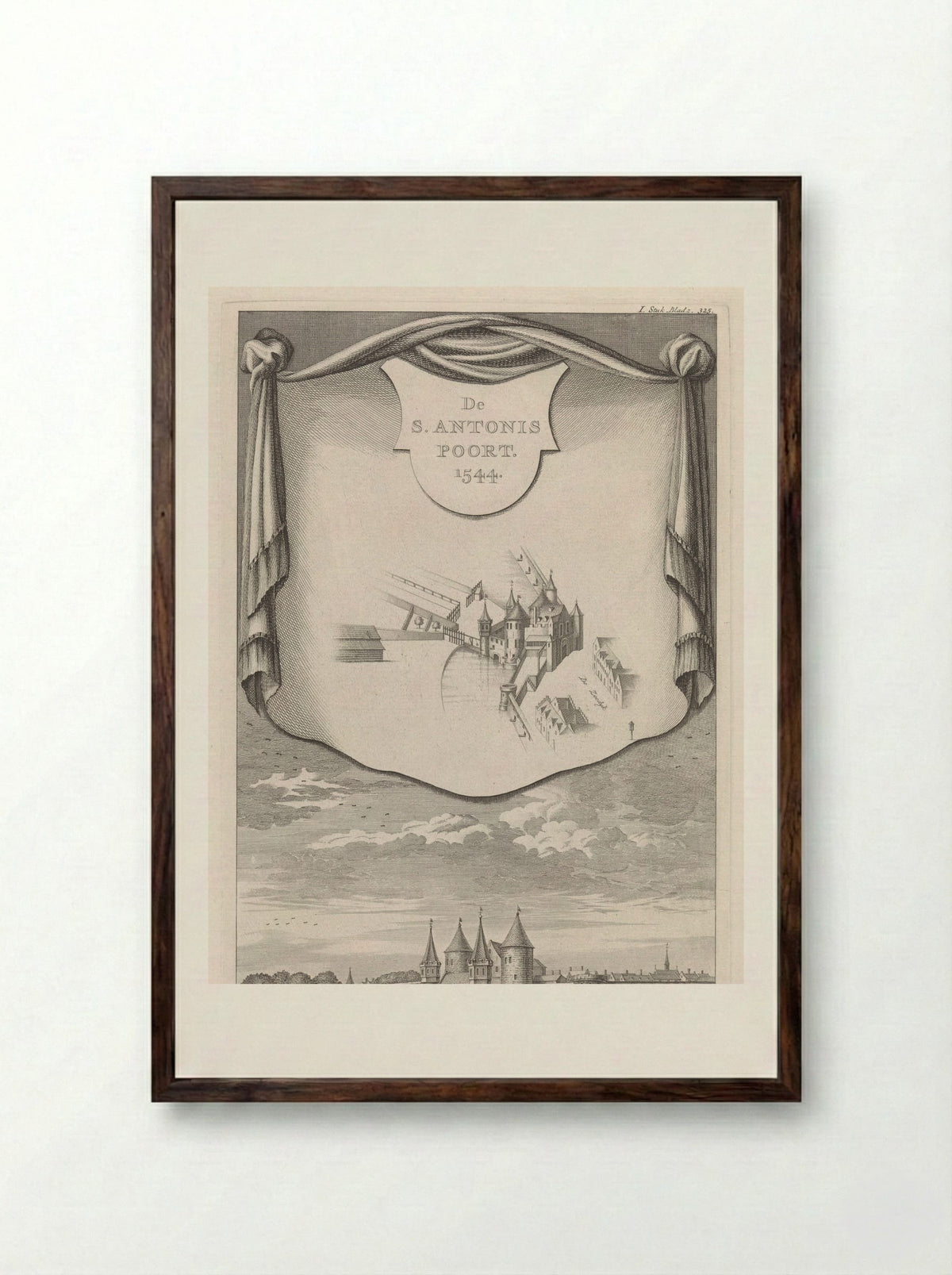 Sint-Antoniespoort van Amsterdam - Jan Goeree - Framed Print Dark Wood