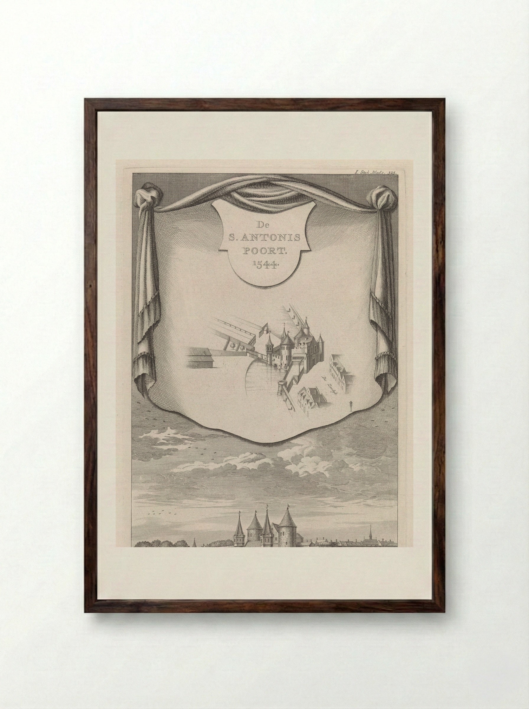 Sint-Antoniespoort van Amsterdam - Jan Goeree - Framed Print Dark Wood