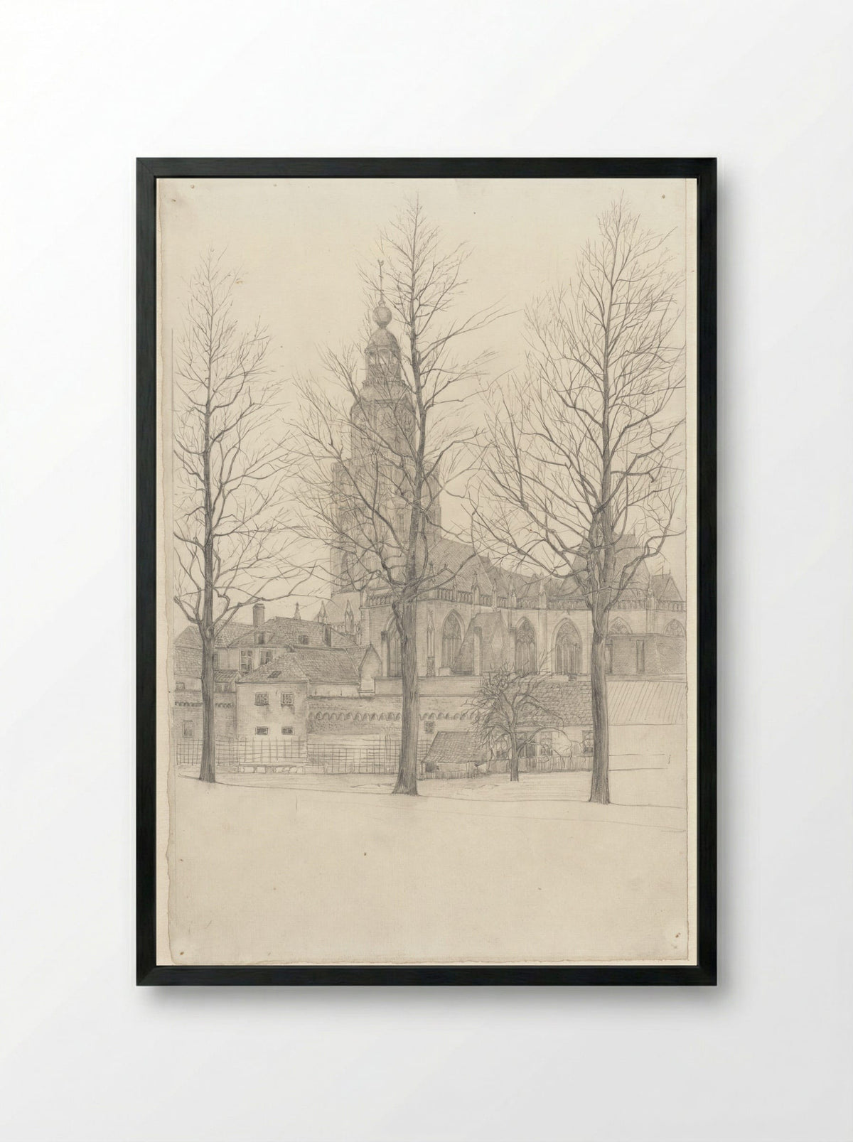 Sint Walburgskerk te Zutphen - Johanna Quirina van Regteren Altena - Framed Print Black