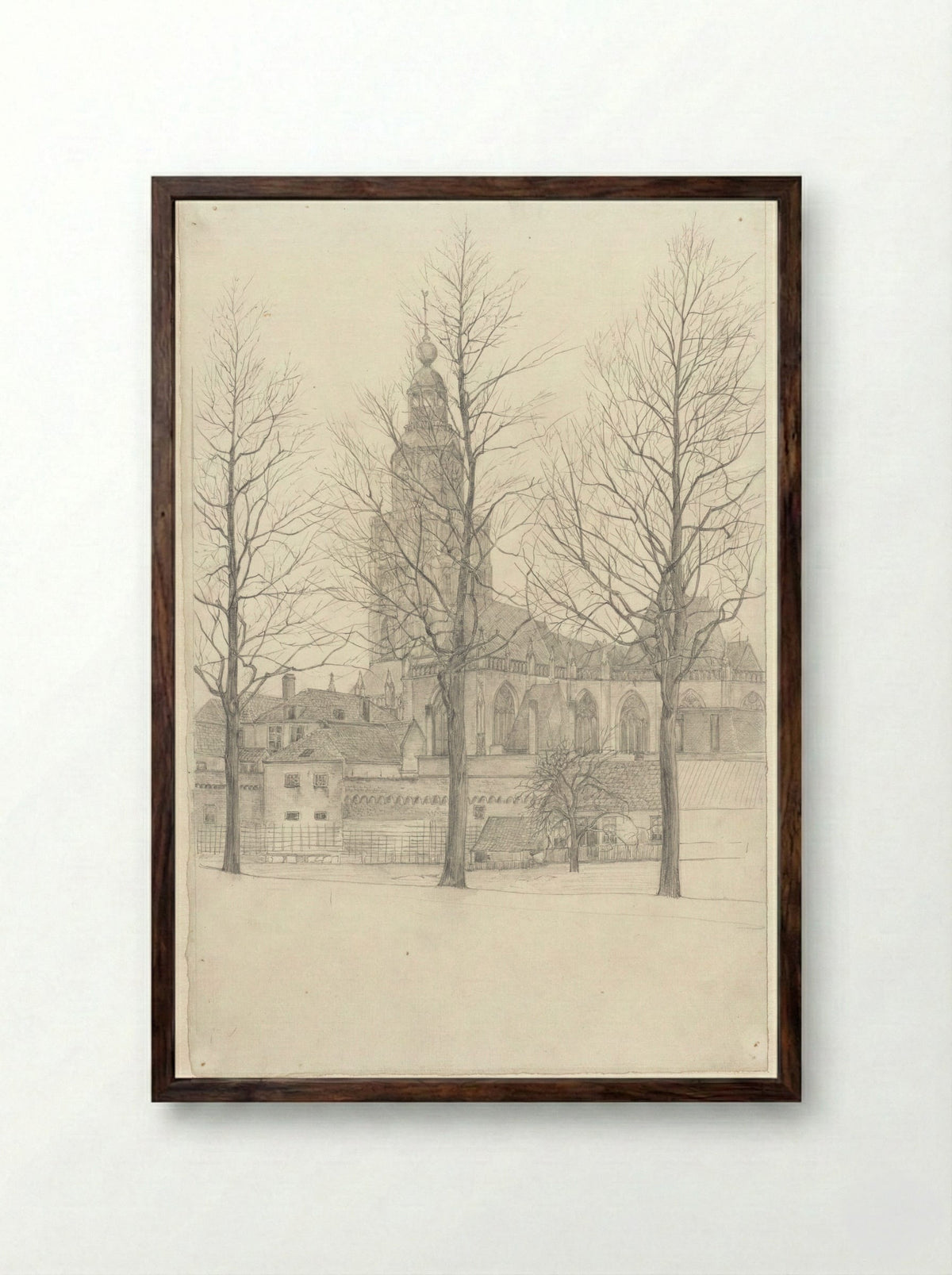 Sint Walburgskerk te Zutphen - Johanna Quirina van Regteren Altena - Framed Print Dark Wood