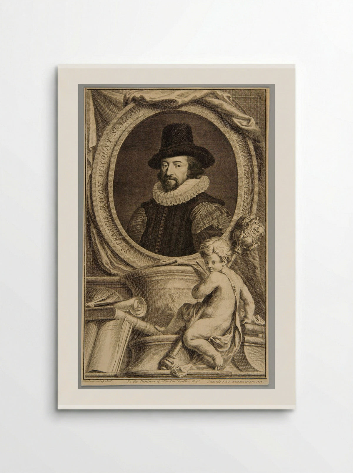 Sir Francis Bacon, Viscount St. Albans - Jacobus Houbraken - Poster