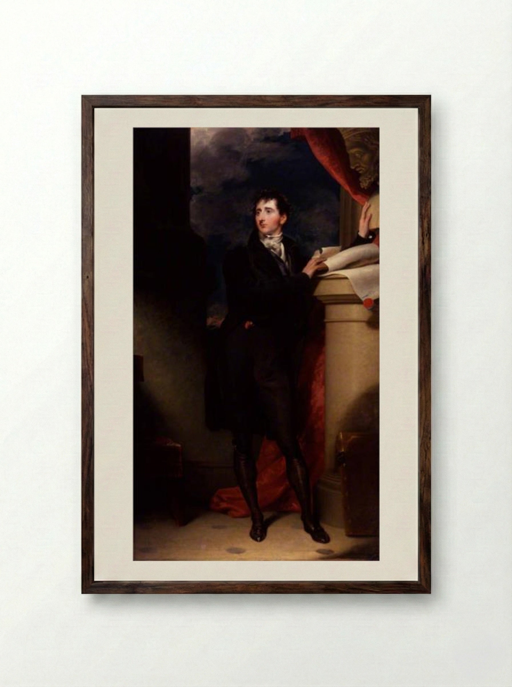 Sir Francis Burdett, 5th Bt - Sir Thomas Lawrence - Framed Print Dark Wood