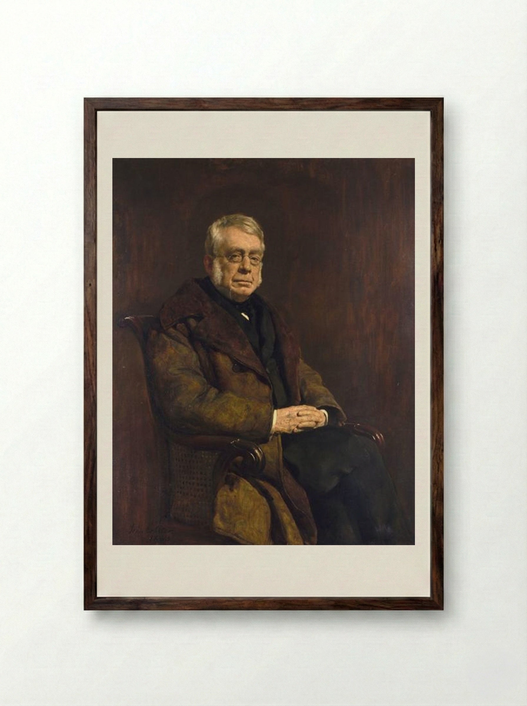 Sir George Biddell Airy - John Collier - Framed Print Dark Wood