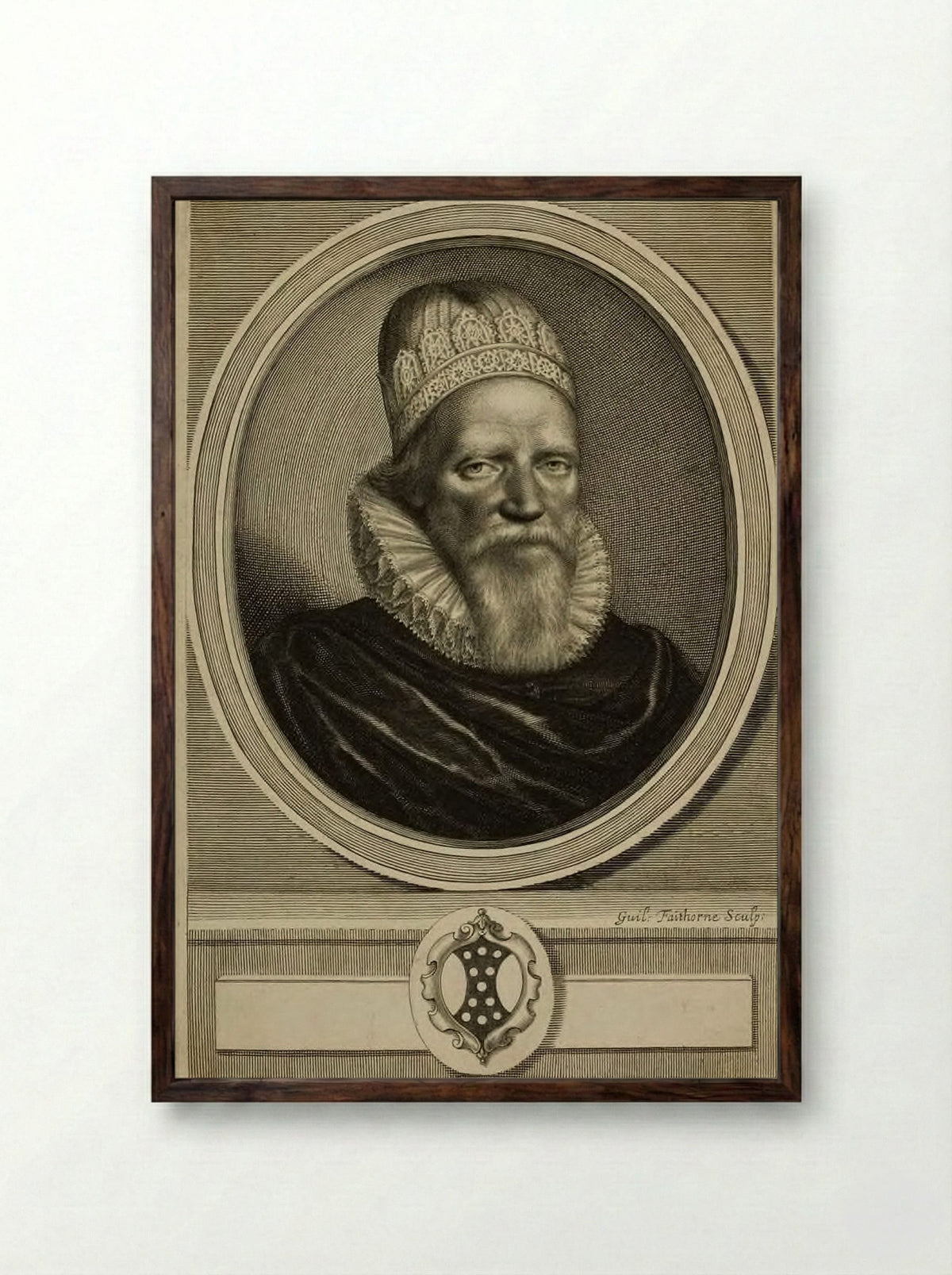 Sir Henry Spelman - William Faithorne the Elder - Framed Print Dark Wood