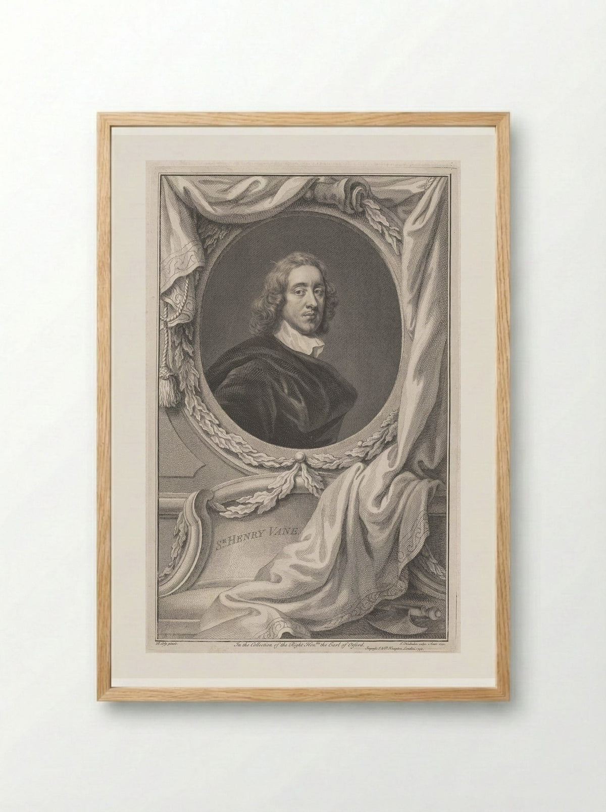 Sir Henry Vane - Jacobus Houbraken - Framed Print Wood