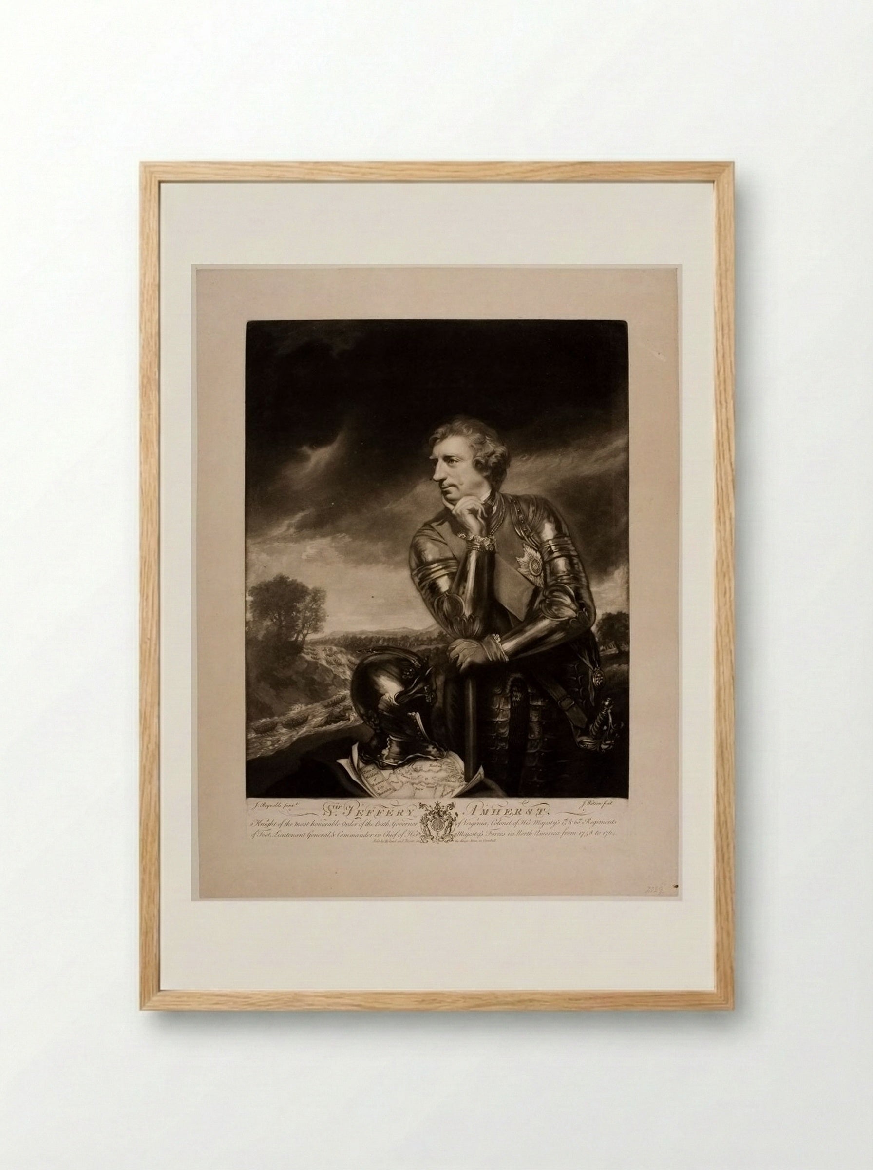 Sir Jeffrey Amherst, Governor of Virginia - James Watson - Framed Print Wood