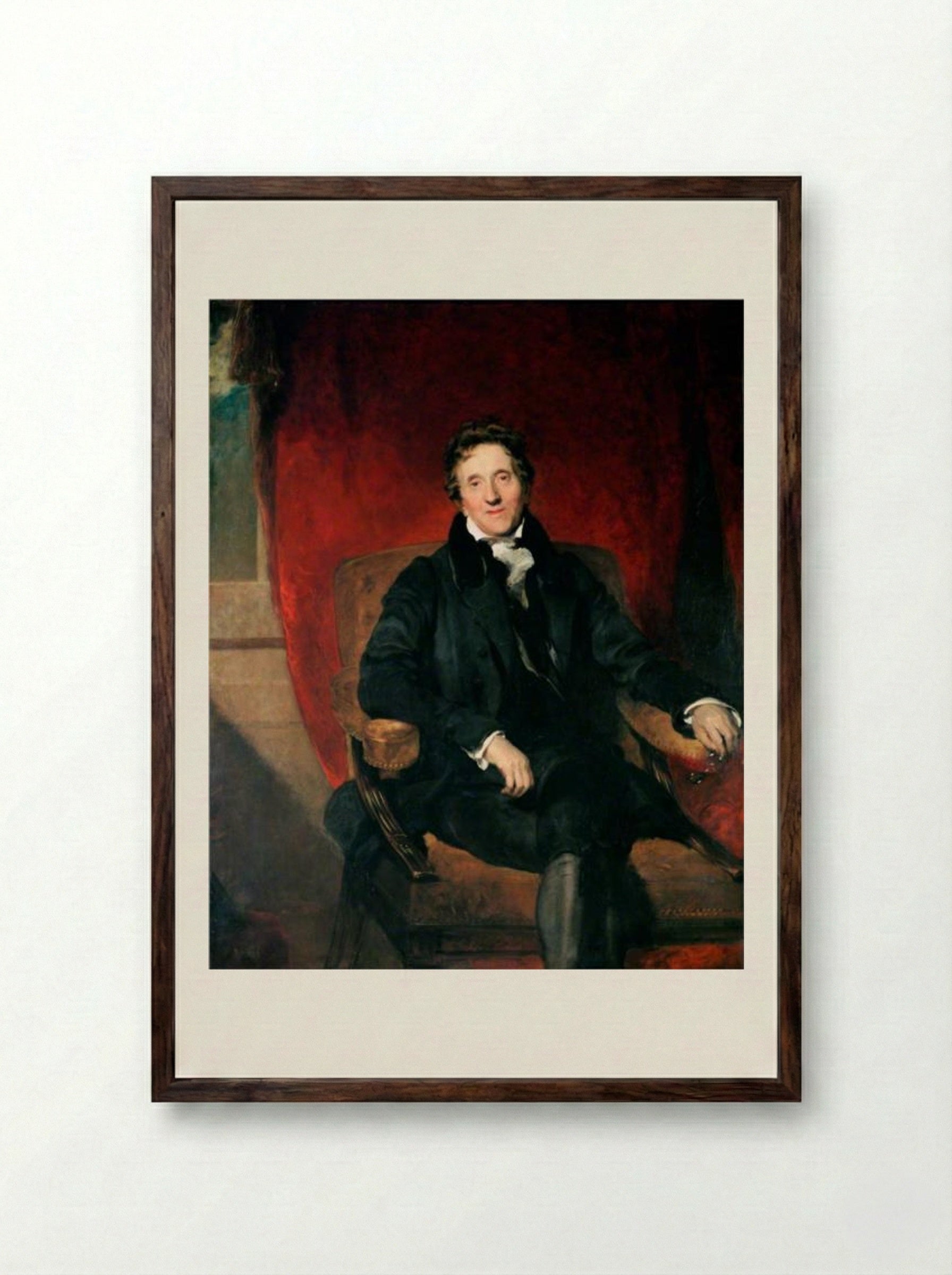 Sir John Soane, Aged 76 - Sir Thomas Lawrence - Framed Print Dark Wood