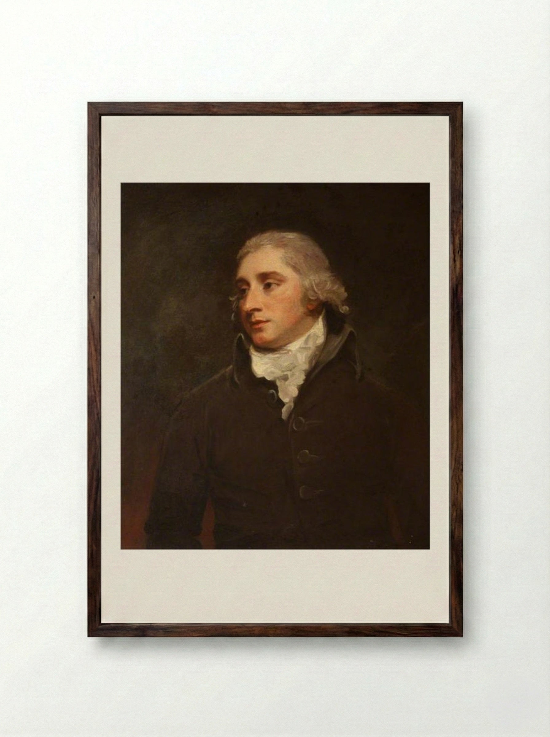 Sir John Trevelyan, 5th Bt - George Romney - Framed Print Dark Wood
