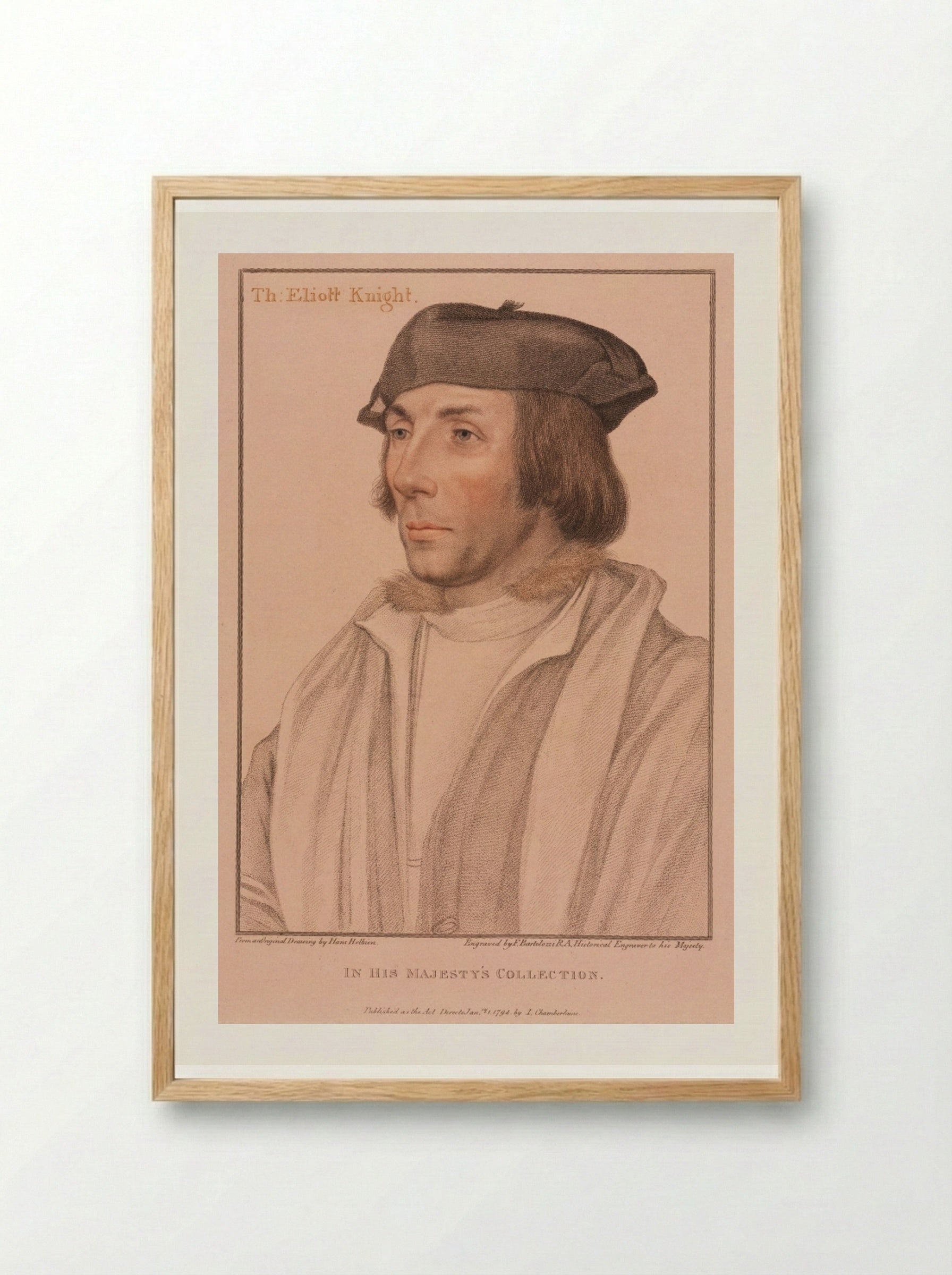 Sir Thomas Elyot - Francesco Bartolozzi - Framed Print Wood