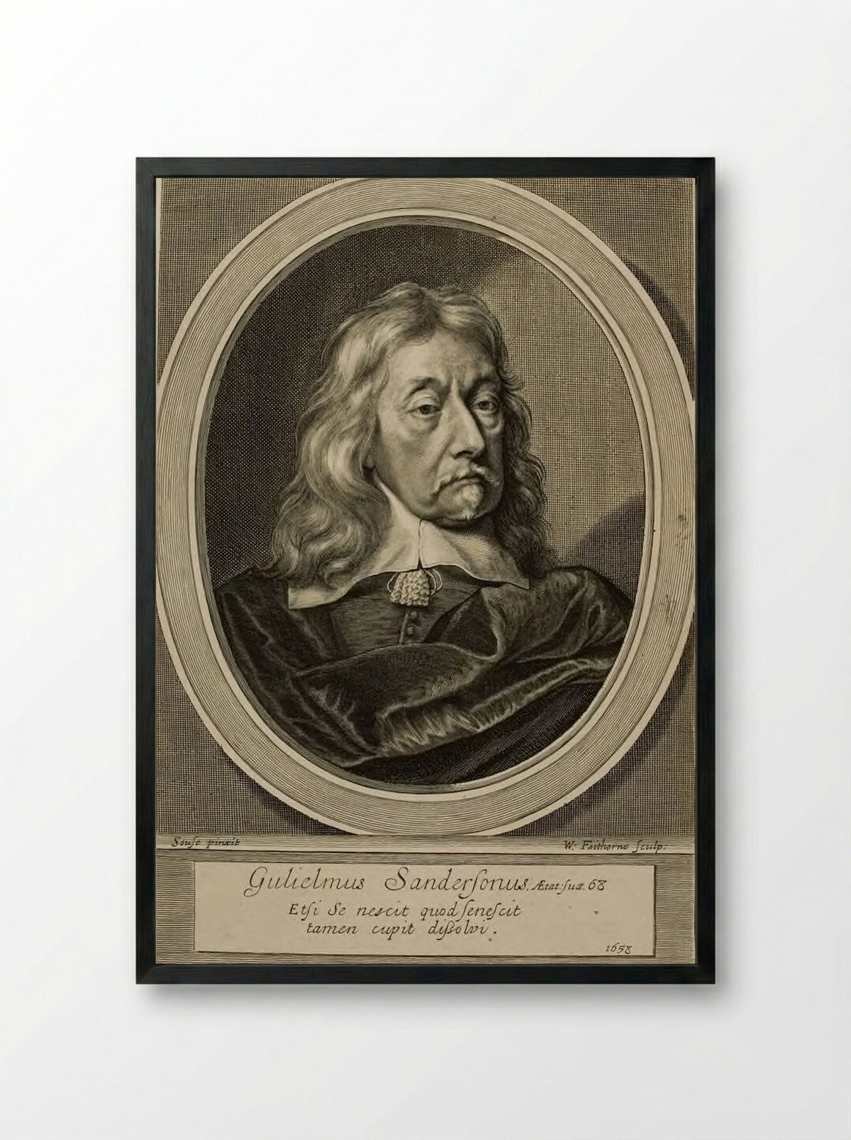 Sir William Sanderson - William Faithorne the Elder - Framed Print Black