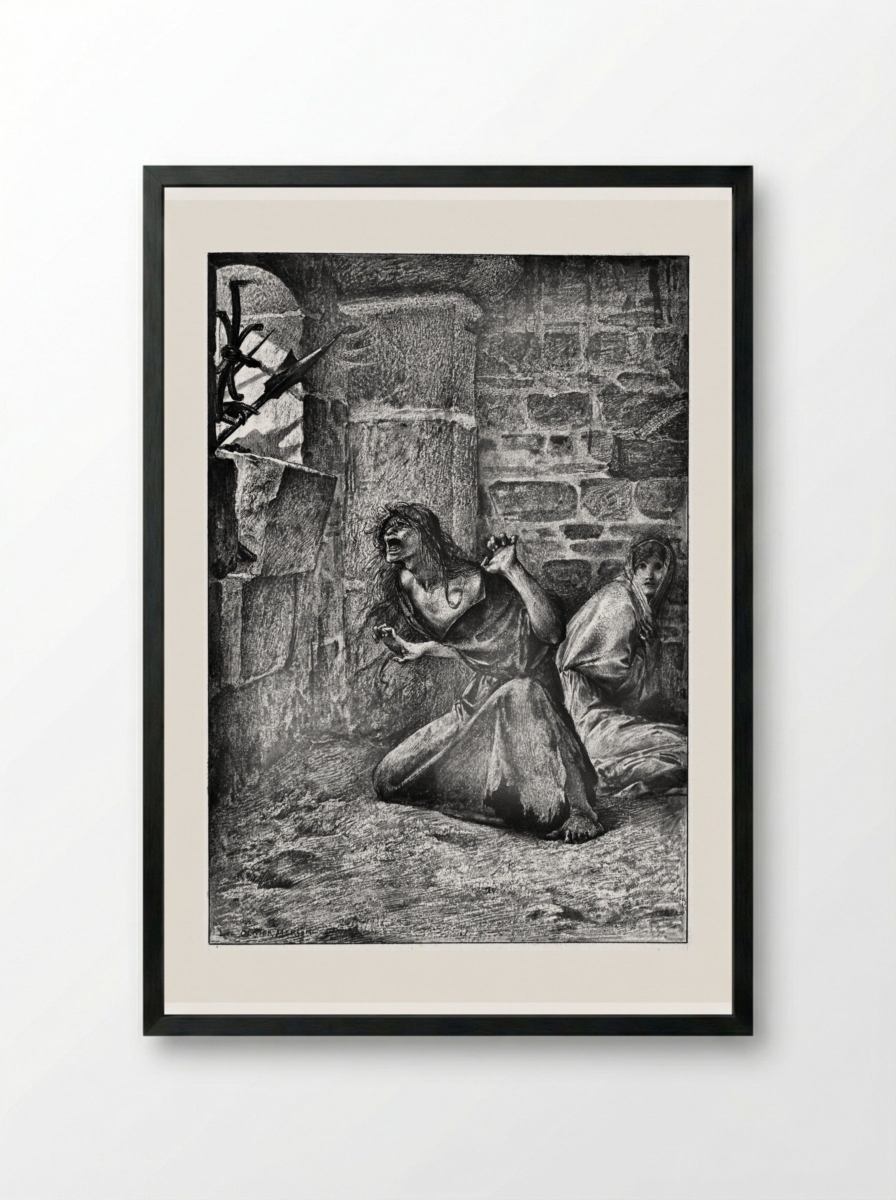 Sister Gudule and Esmeralda - Luc-Olivier Merson - Framed Print Black
