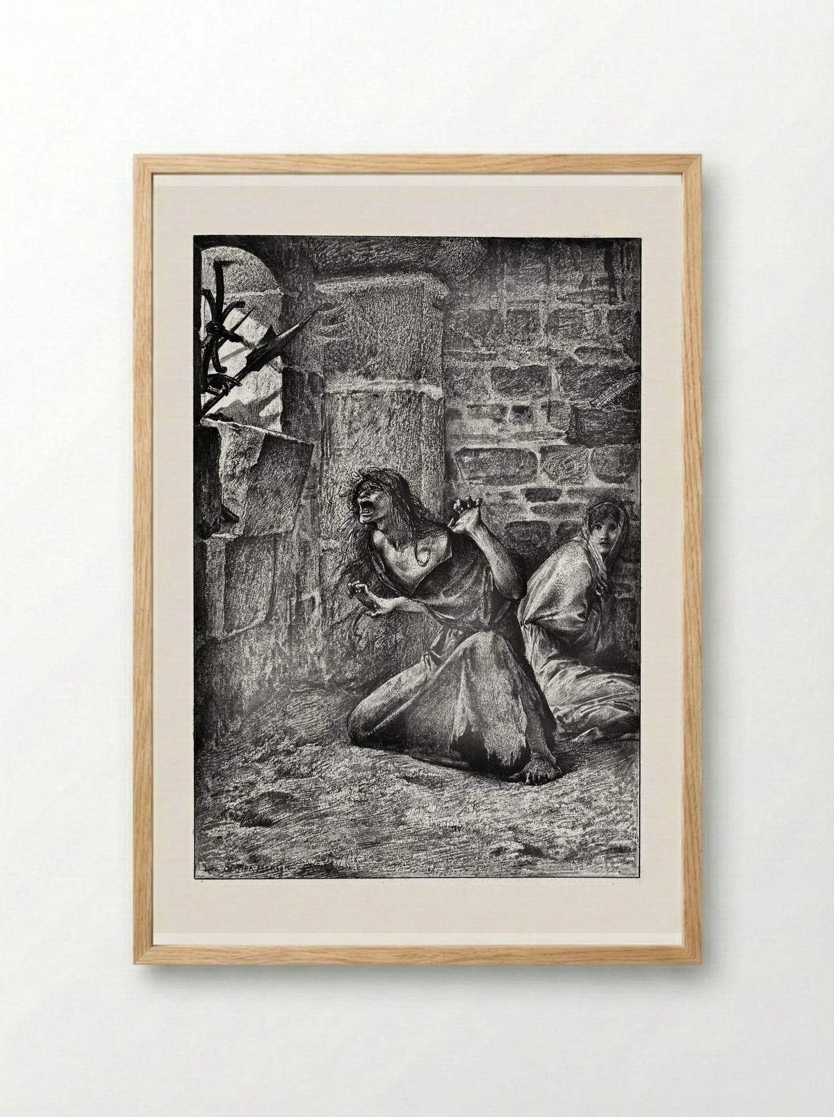 Sister Gudule and Esmeralda - Luc-Olivier Merson - Framed Print Wood
