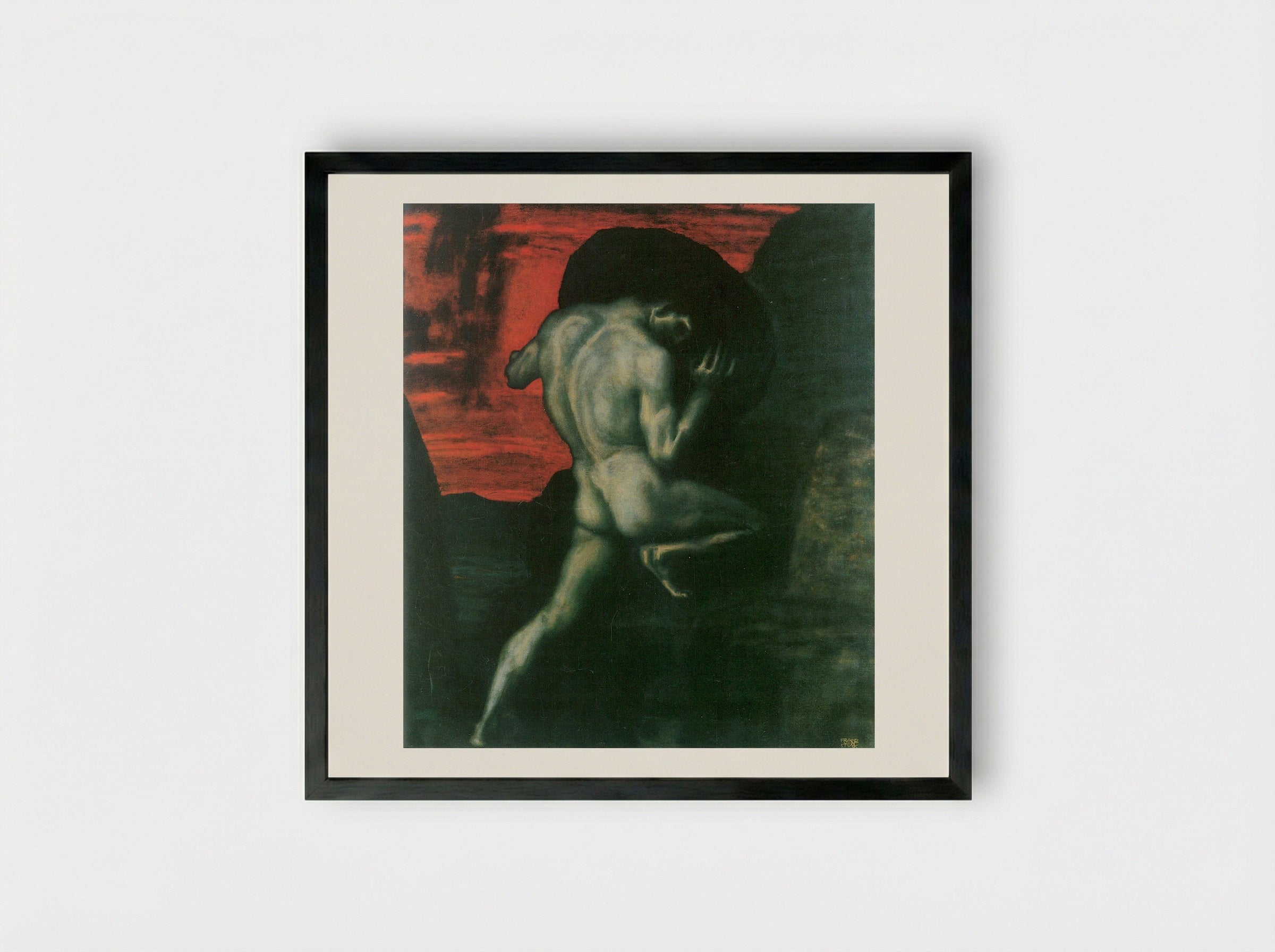 Sisyphus - Franz von Stuck - Framed Print Black