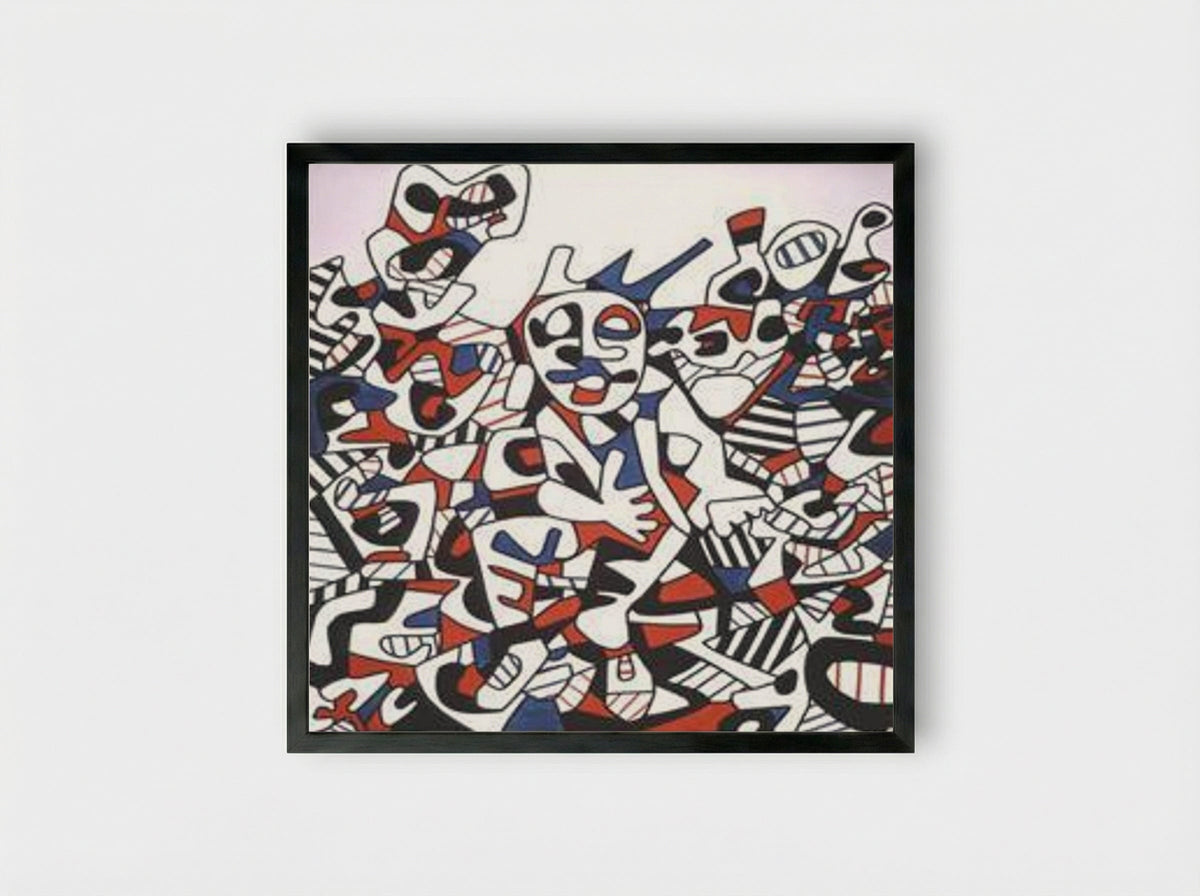 Site to the man sitting - Jean Dubuffet - Framed Print Black