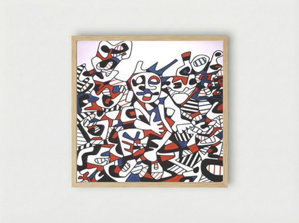 Site to the man sitting - Jean Dubuffet - Framed Print Wood