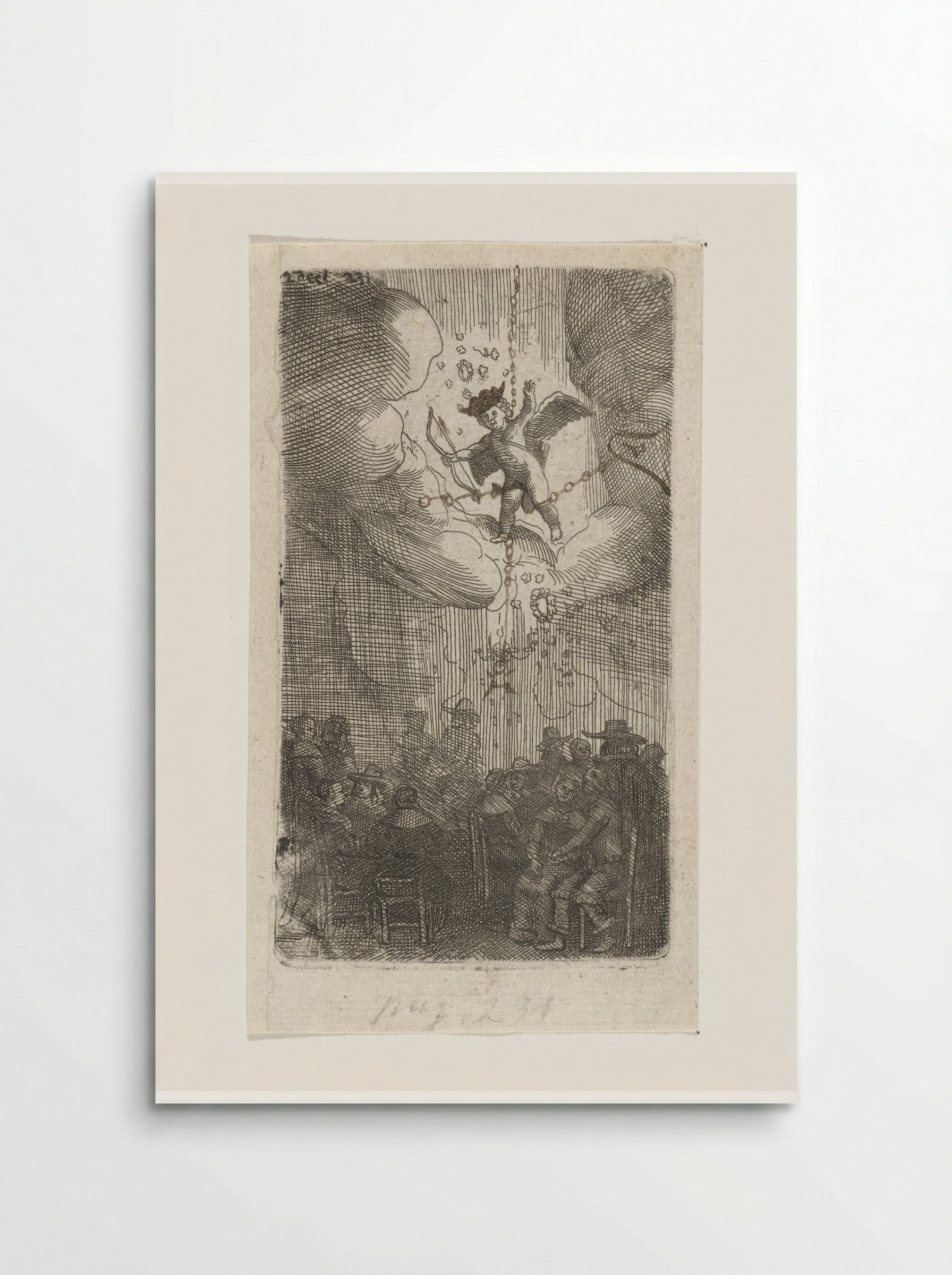 Sitting Couples Beneath Cupid in the Clouds - Samuel van Hoogstraten - Poster