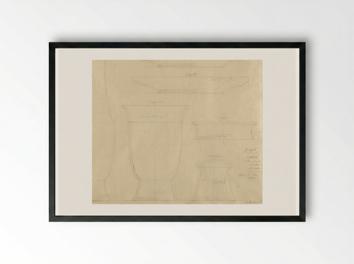 Six Designs for Earthenware Vessels - Theo Colenbrander - Framed Print Black