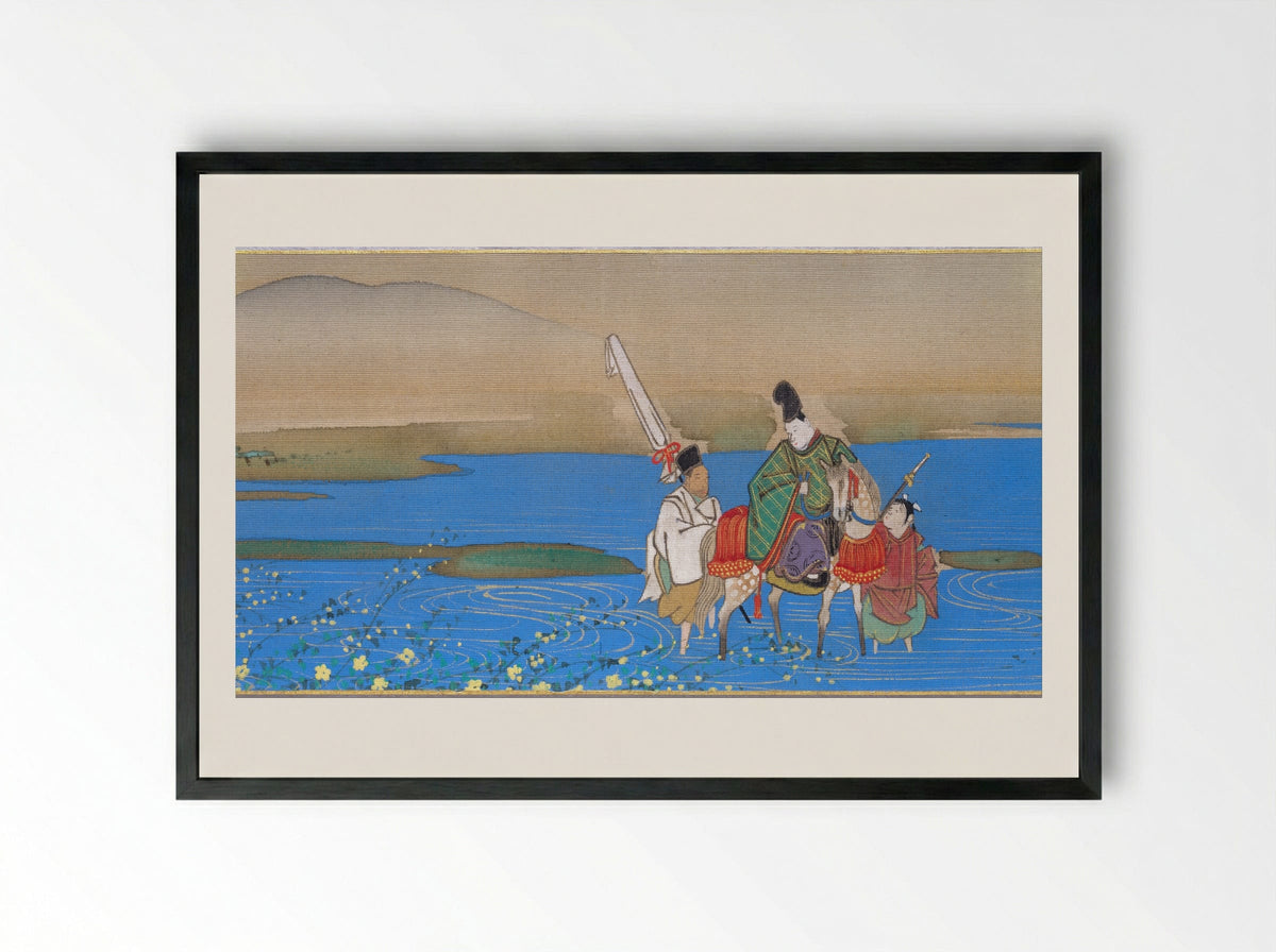 Six Jewel Rivers - Sakai Ōho - Framed Print Black