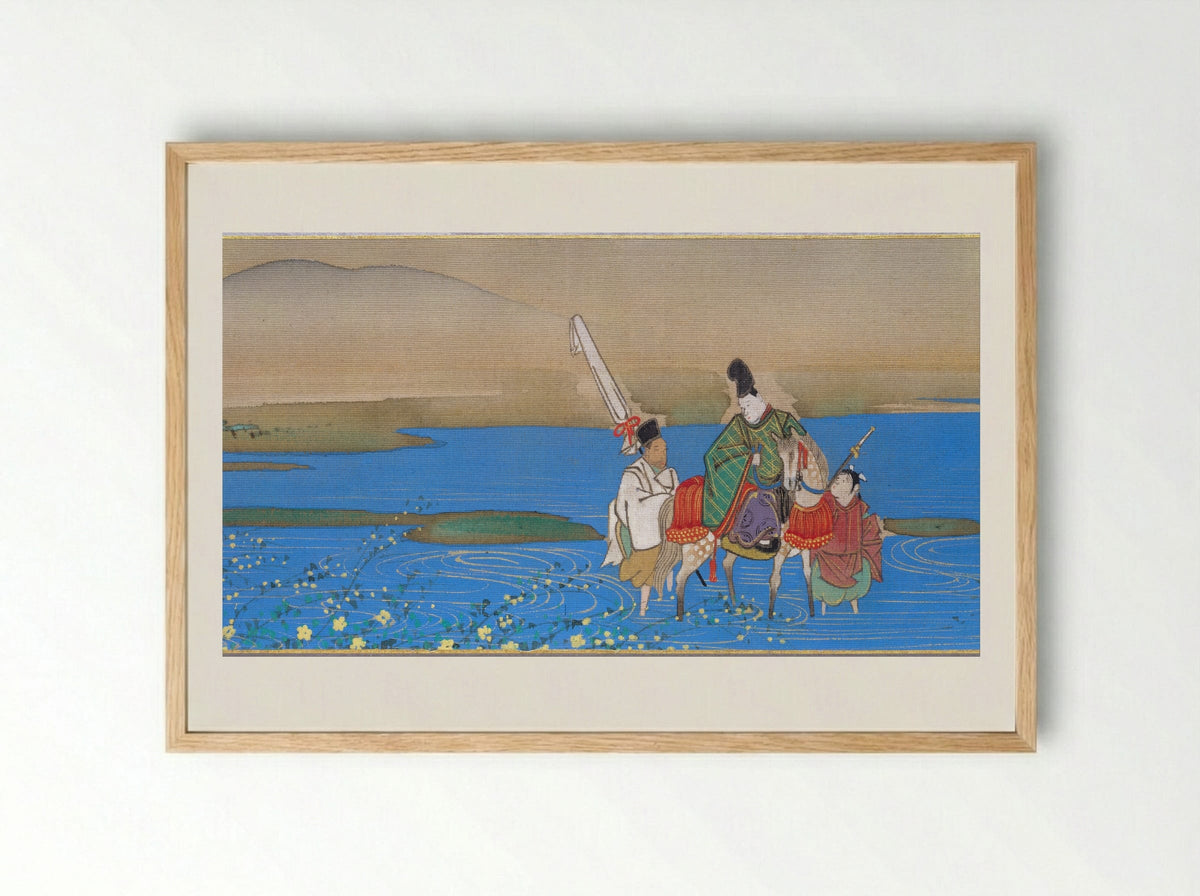Six Jewel Rivers - Sakai Ōho - Framed Print Wood