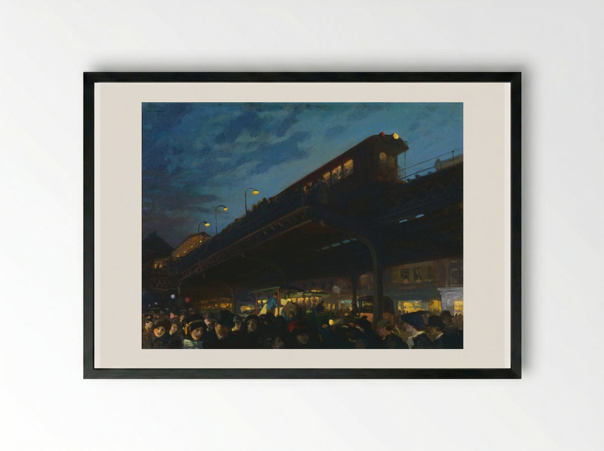 Six O'Clock, Winter - John French Sloan - Framed Print Black