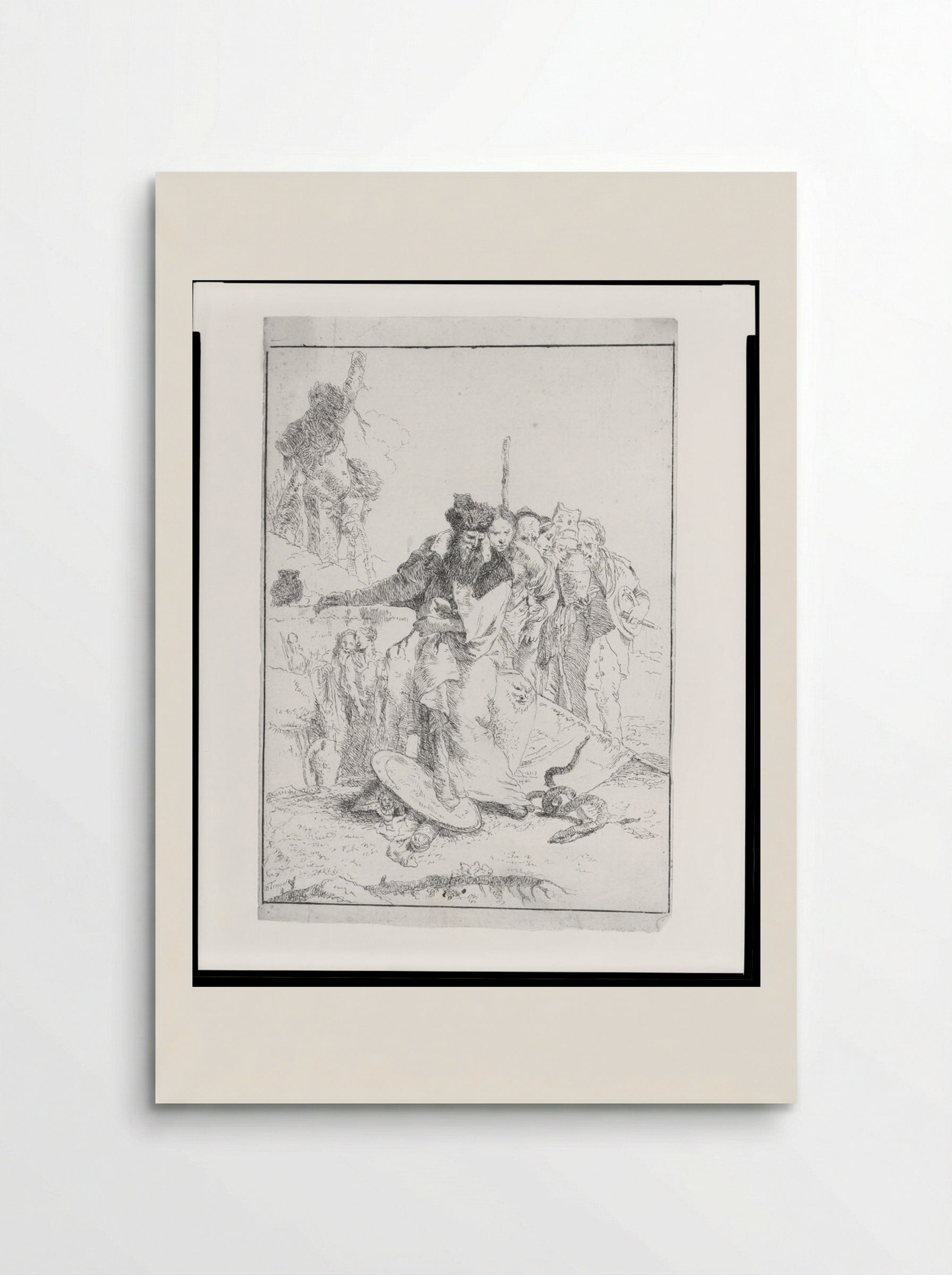 Six People Standing, Watching a Serpent - Giovanni Battista Tiepolo - Poster