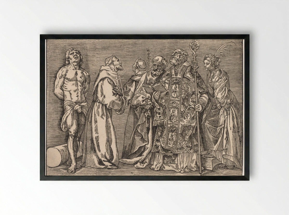 Six Saints - Nicolò Boldrini - Framed Print Black