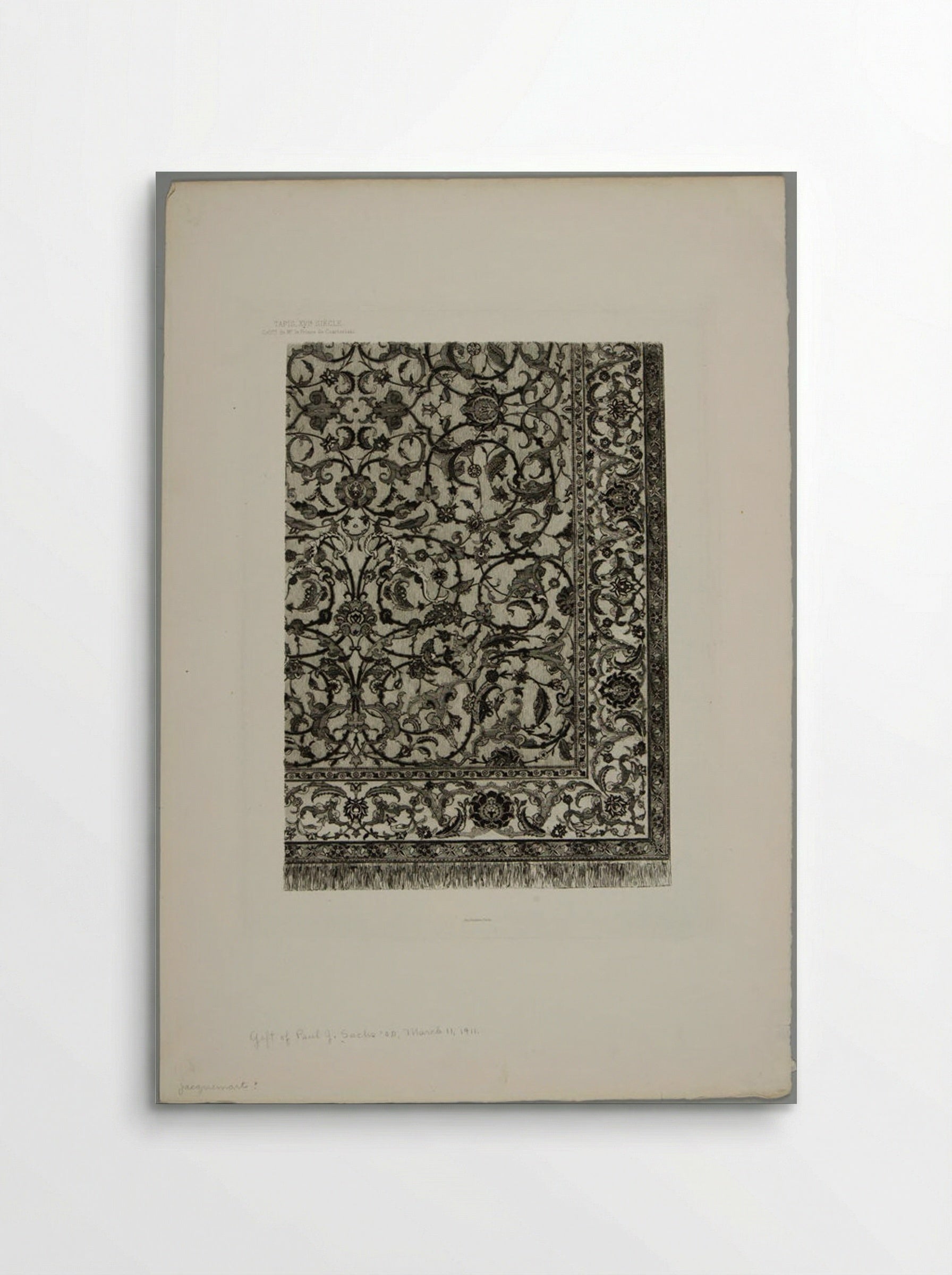 Sixteenth Century Textile: Collection of The Prince of Czartoriski - Jules Ferdinand Jacquemart - Poster