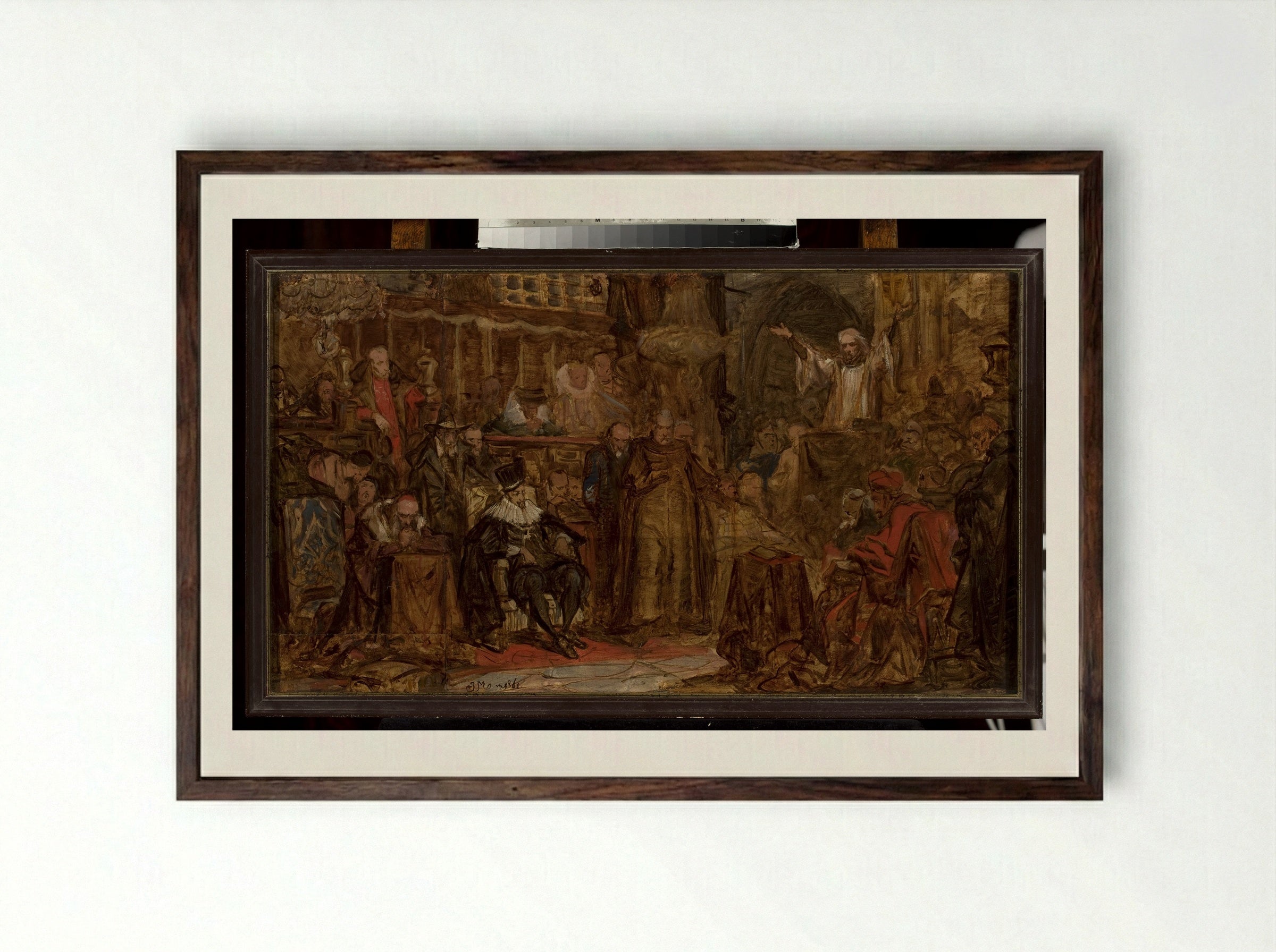 Skarga's Sermon - Jan Matejko - Framed Print Dark Wood