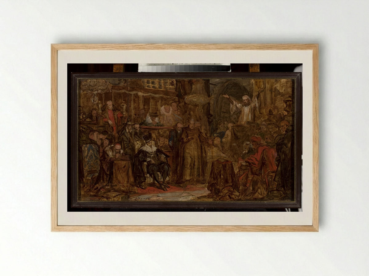 Skarga's Sermon - Jan Matejko - Framed Print Wood