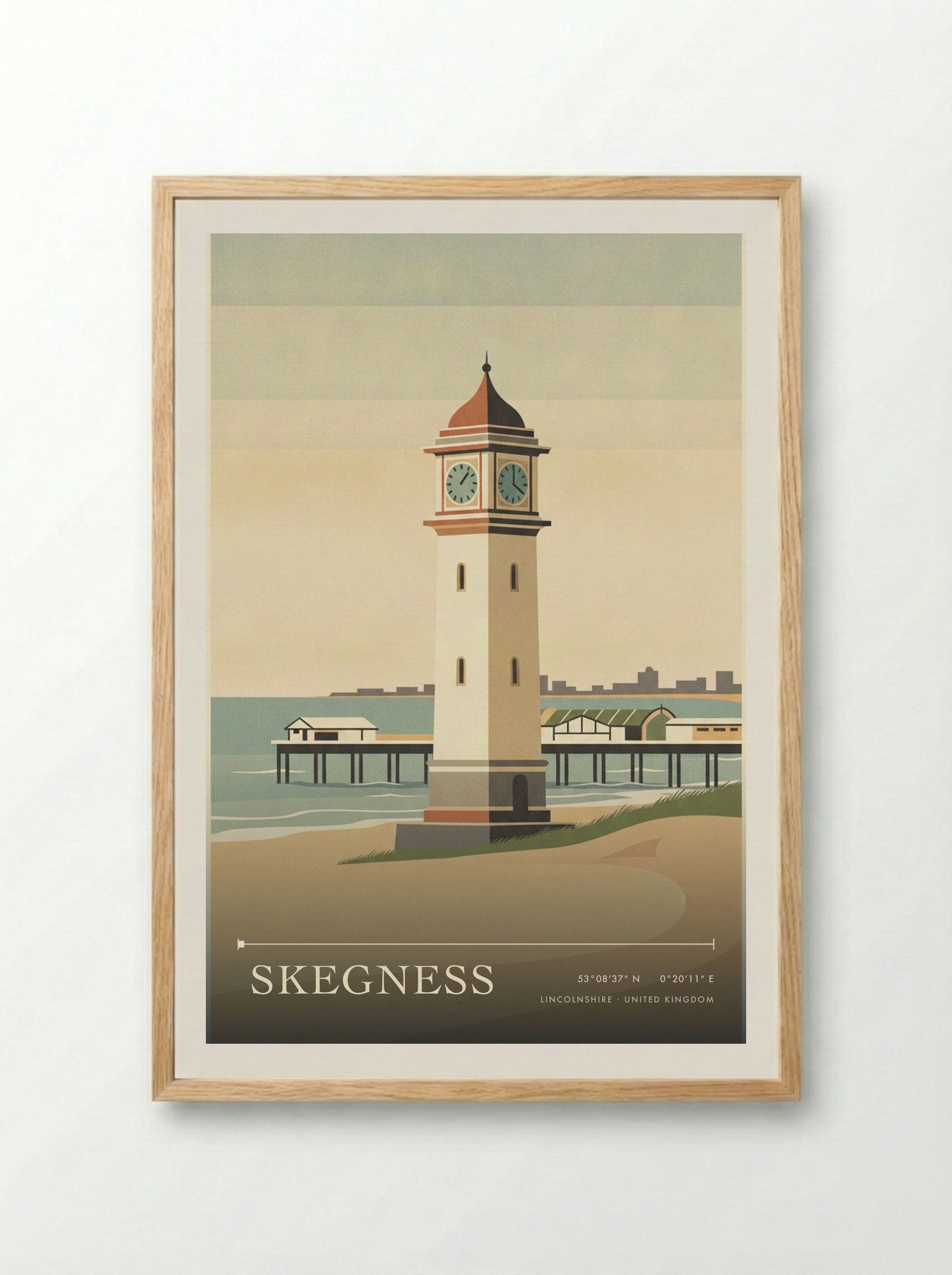 Skegness Lincolnshire United Kingdom Travel Poster - Framed Print Wood