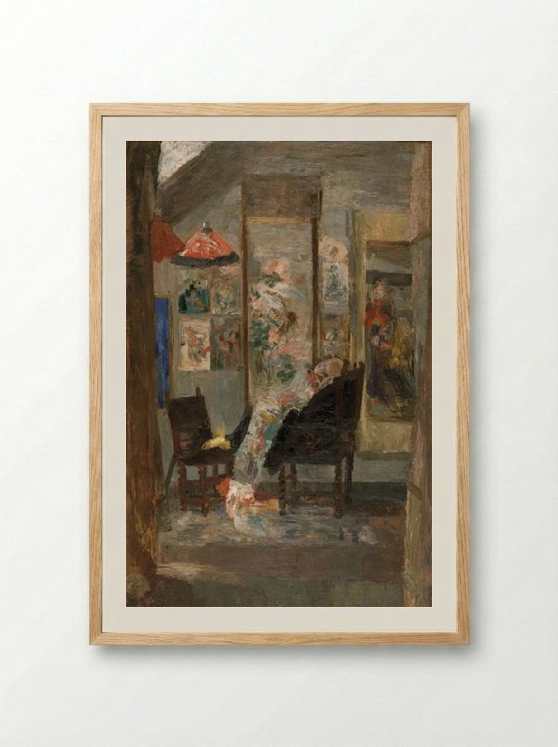 Skeleton Looking at Chinoiseries - James Ensor - Framed Print Wood