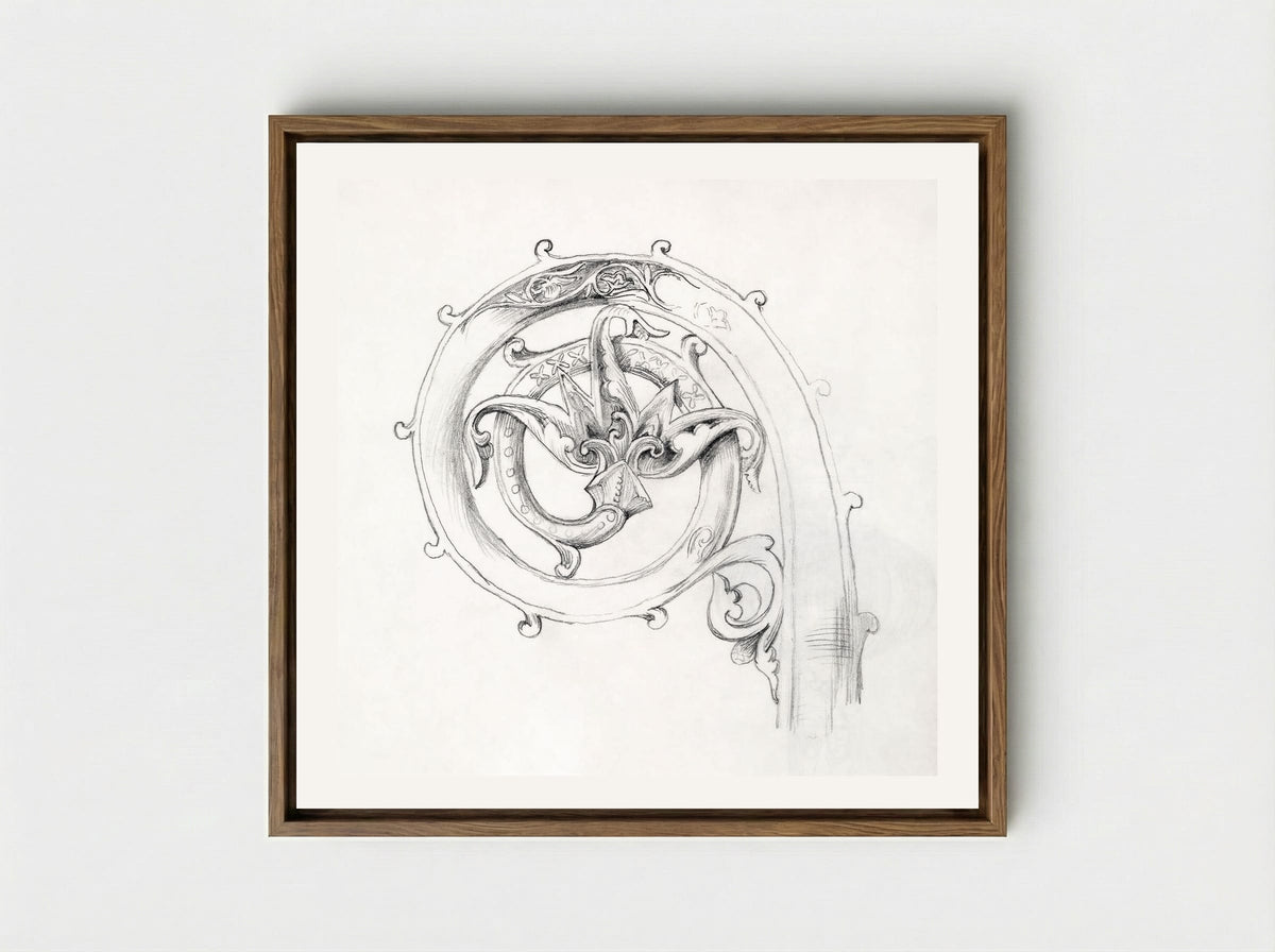 Sketch of Byzantine Ornament - Edward Burne-Jones - Framed Canvas Wood