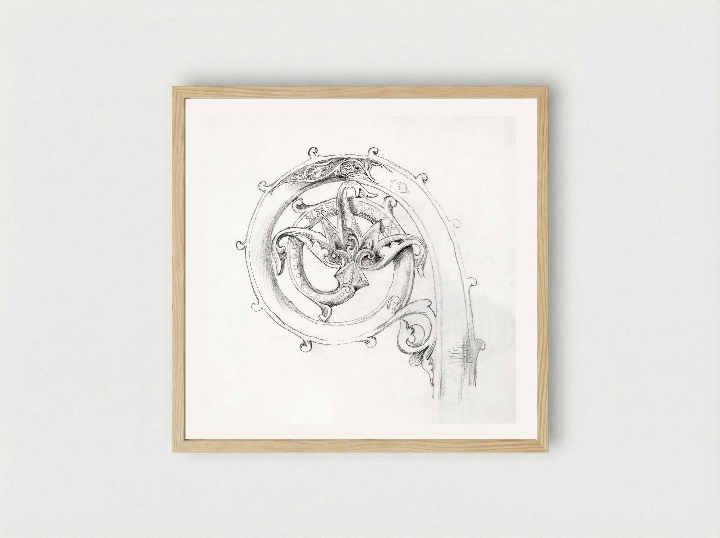 Sketch of Byzantine Ornament - Edward Burne-Jones - Framed Print Wood
