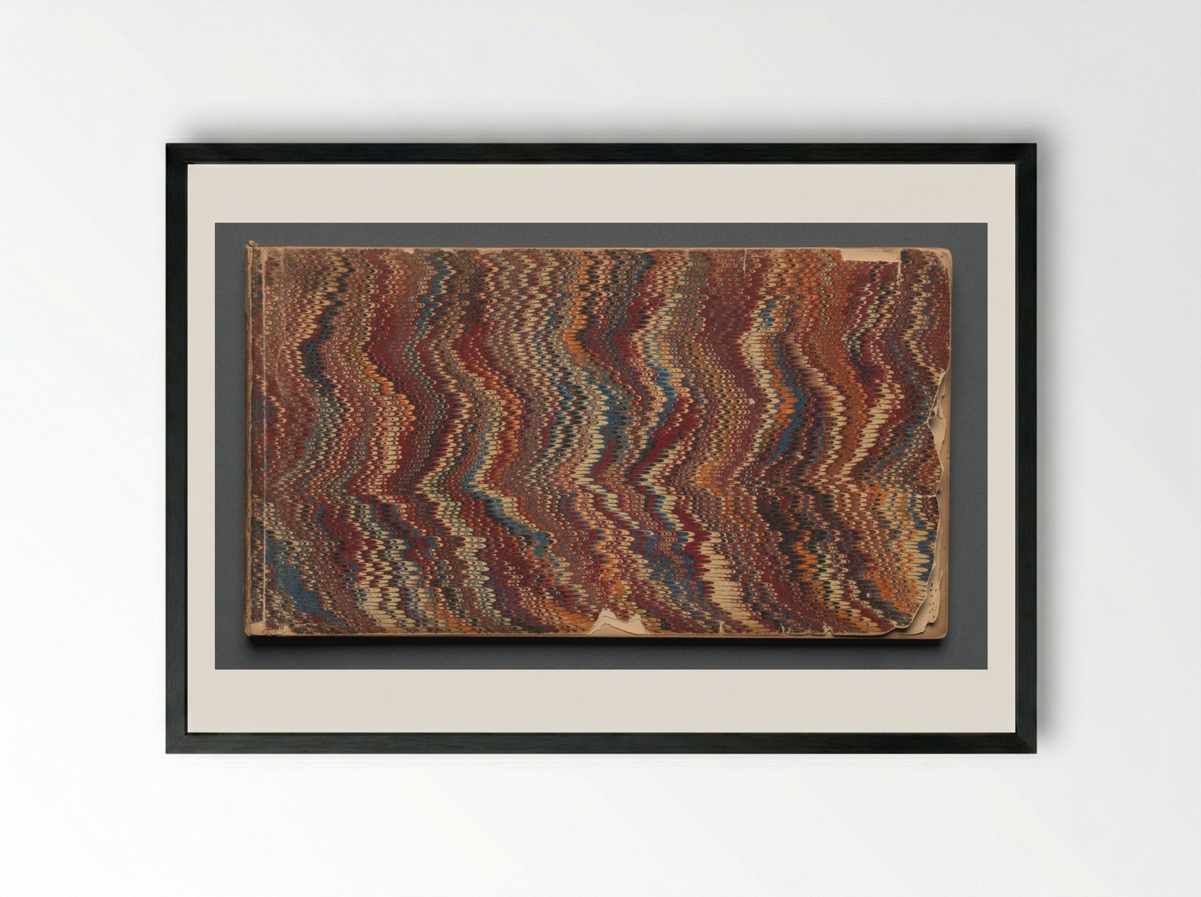 Sketchbook Cover (Marbled Paper) - Sanford Robinson Gifford - Framed Print Black
