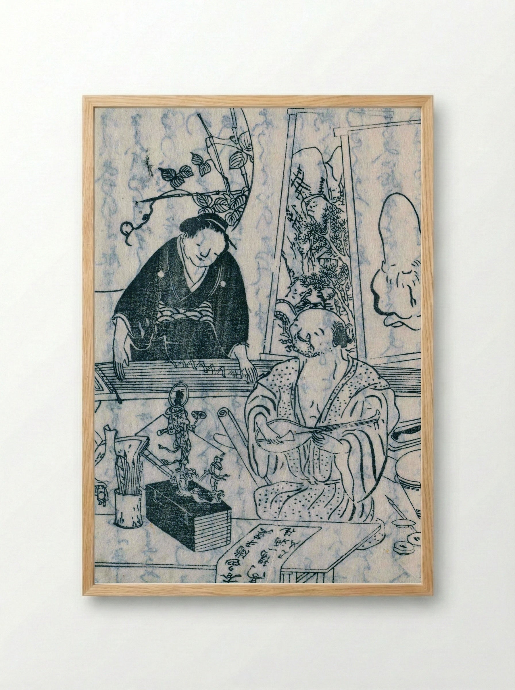 Sketchbook of Ike Taiga (Taigado gafu) - Ikeno Taiga - Framed Print Wood