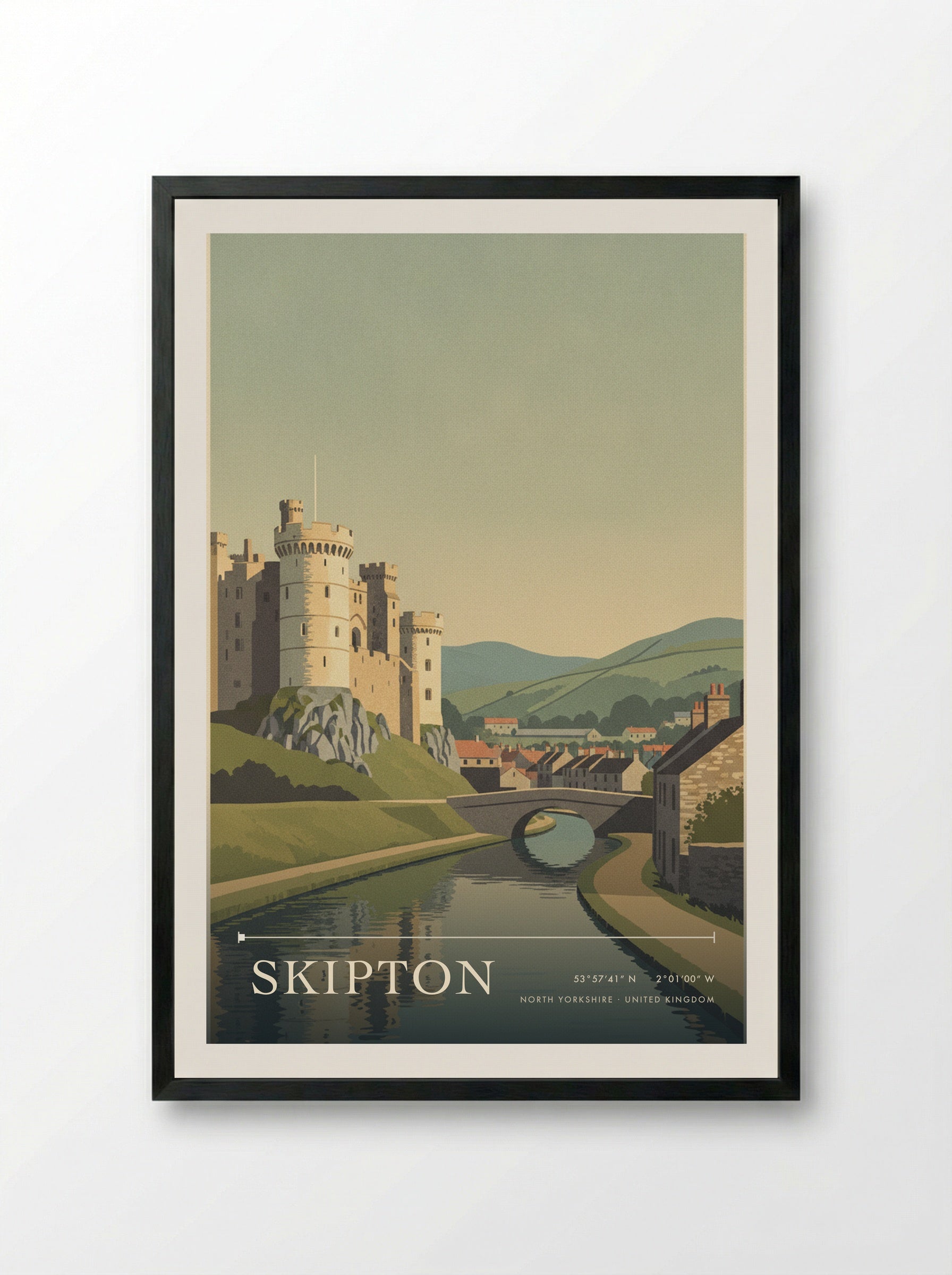 Skipton North Yorkshire United Kingdom Travel Poster - Framed Print Black