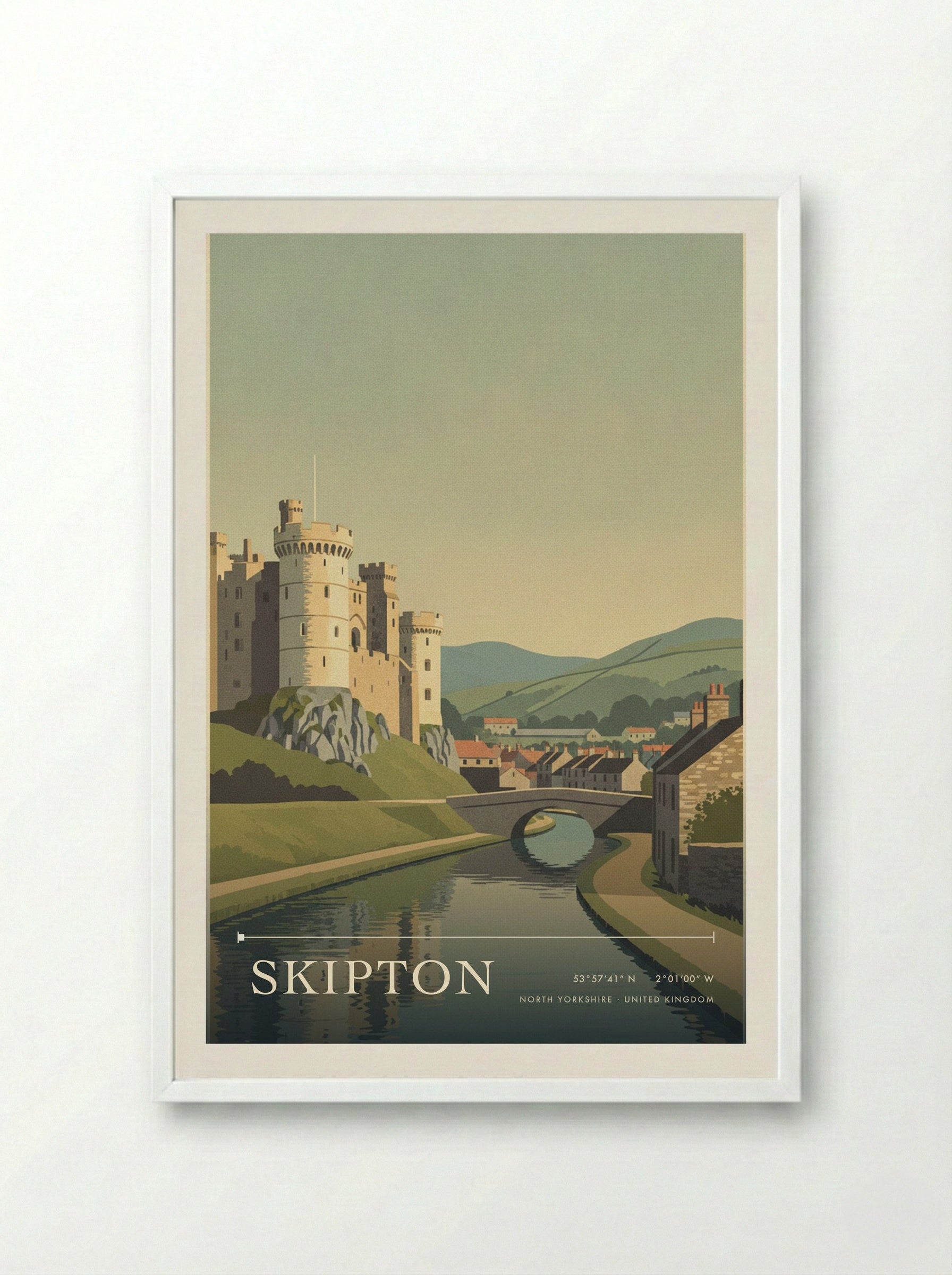 Skipton North Yorkshire United Kingdom Travel Poster - Framed Print White