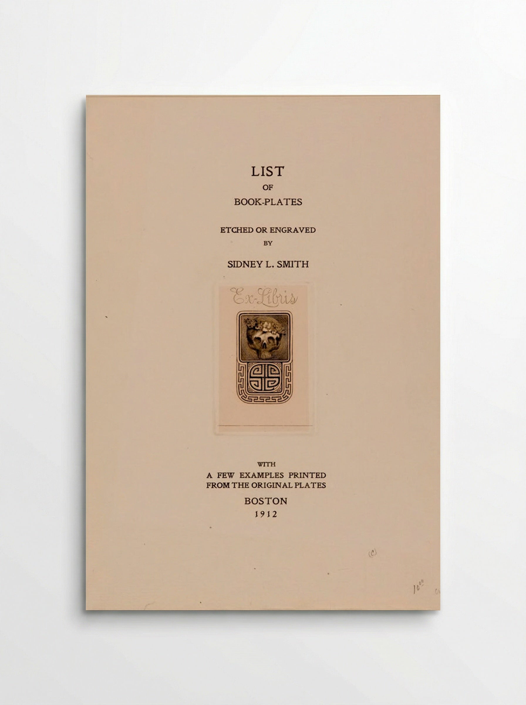 Skull with Flowers (Ex Libris) - Sidney L. Smith - Poster